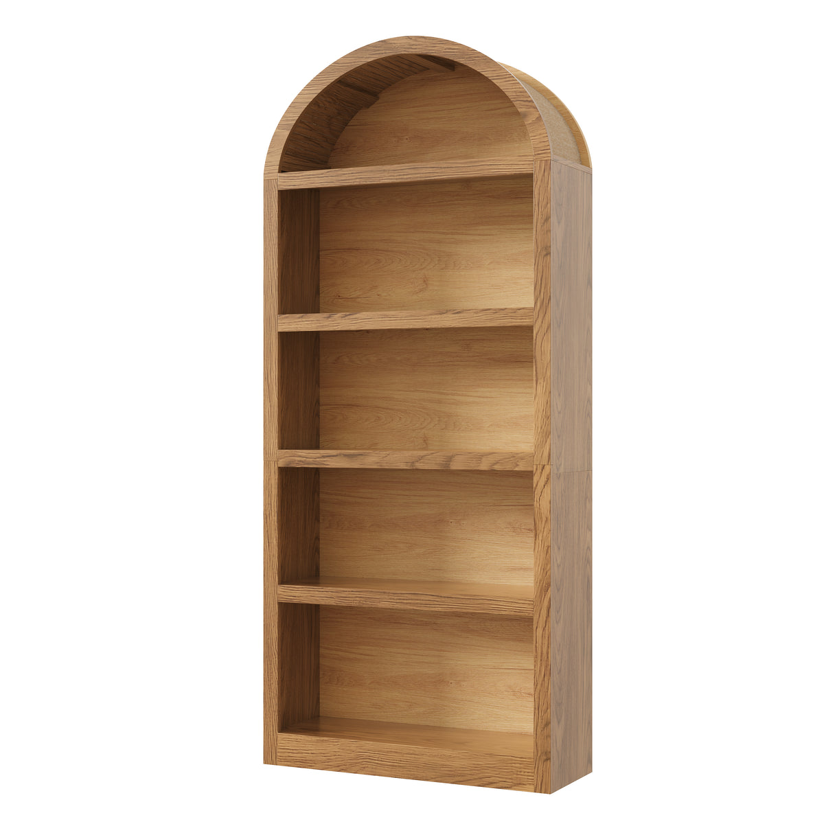Spoleto 69" Tall Arched Bookcase with 5-Tier Open Shelves Set of 2