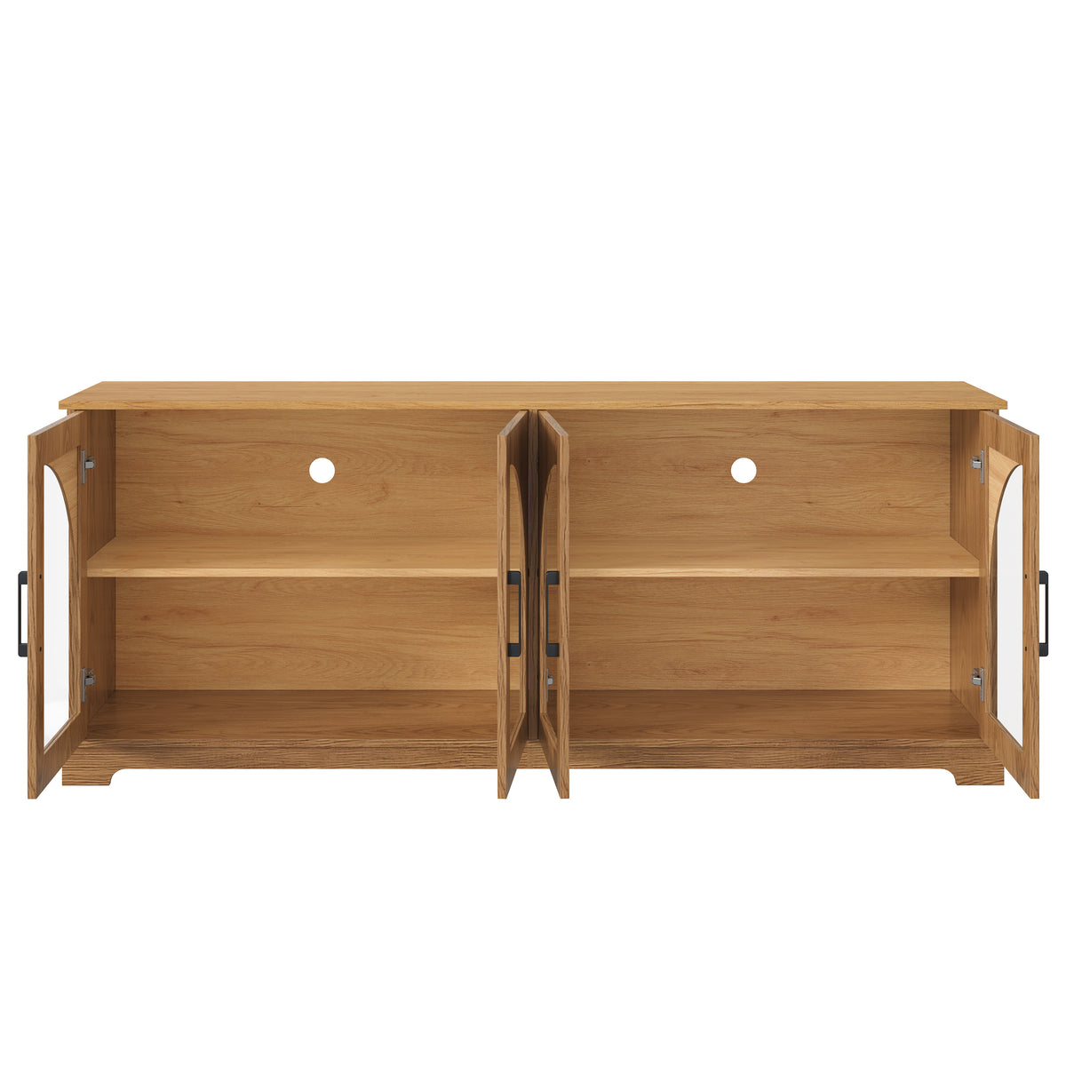 Spoleto 67" Arched Glass Door TV Stand Media Console with 4 Doors