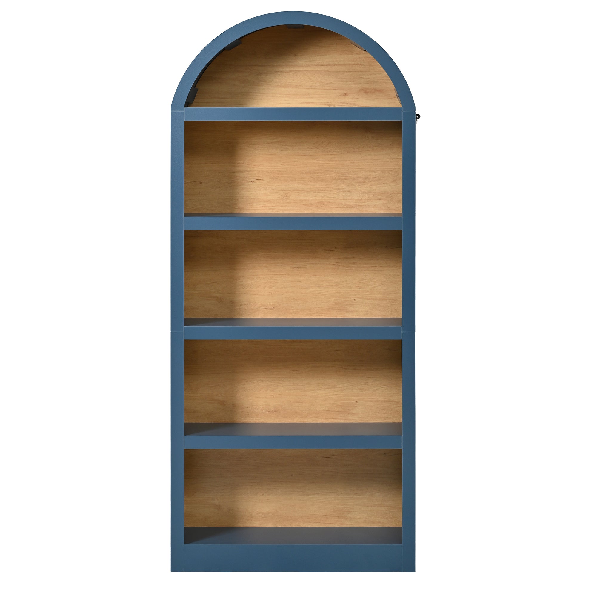 Spoleto 69" Tall Arched Bookcase with 5-Tier Open Shelves Set of 2