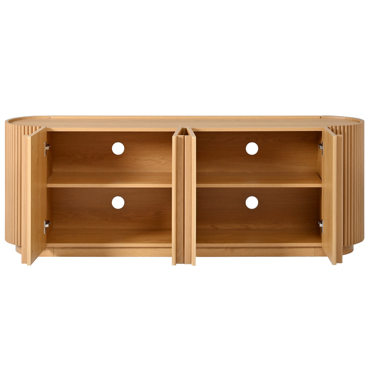 Cuneo 67" Fluted Credenza Media Console with Curved Edges