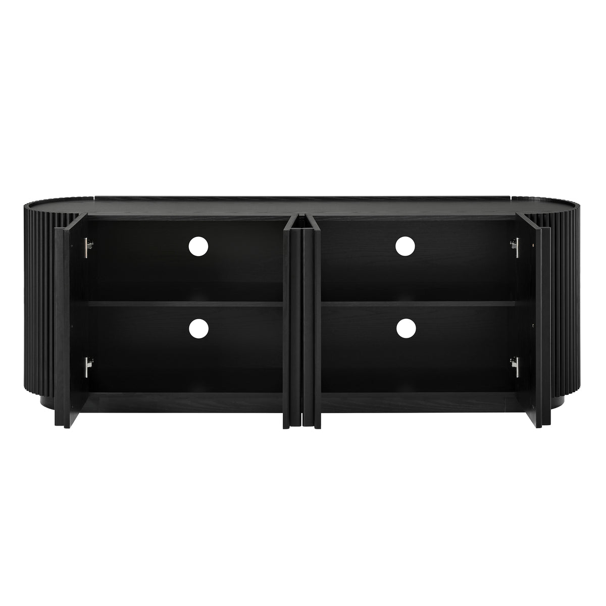 Cuneo 67" Fluted Credenza Media Console with Curved Edges