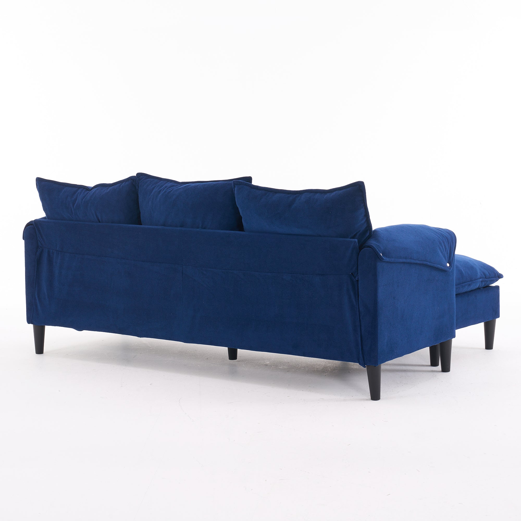 Helsinki 78" Convertible L-Shaped 3-Seater Sofa with Storage Ottomans