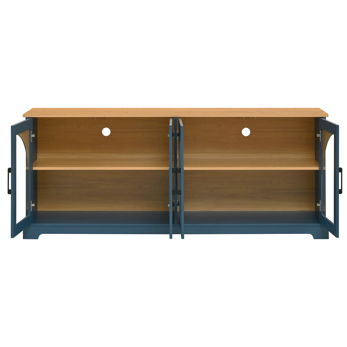 Spoleto 67" Arched Glass Door TV Stand Media Console with 4 Doors