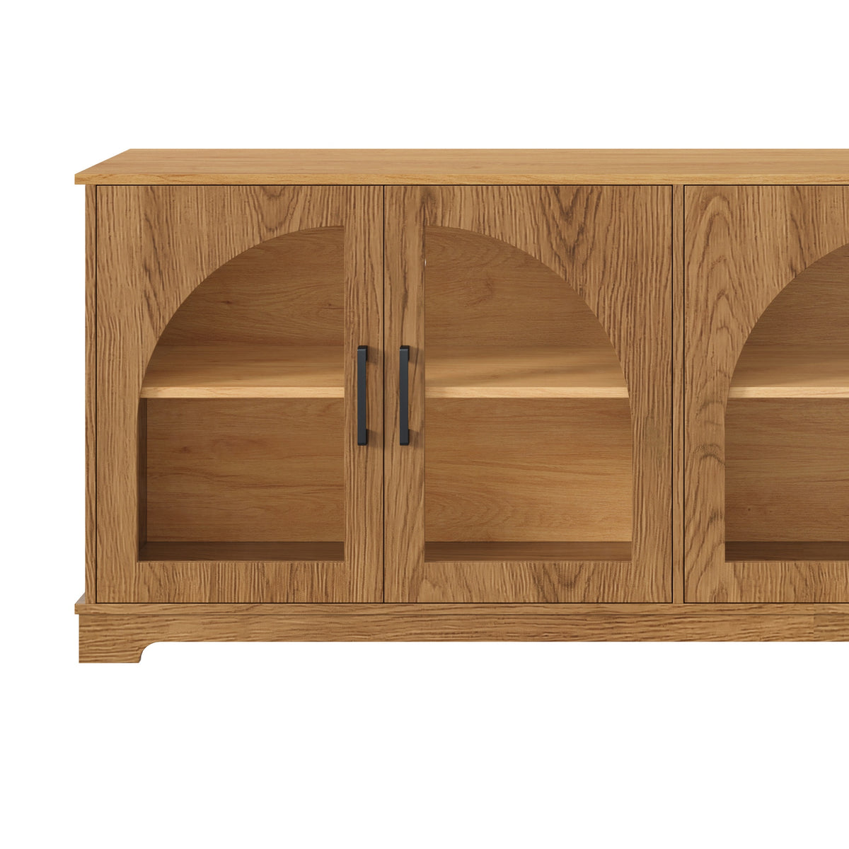 Spoleto 67" Arched Glass Door TV Stand Media Console with 4 Doors