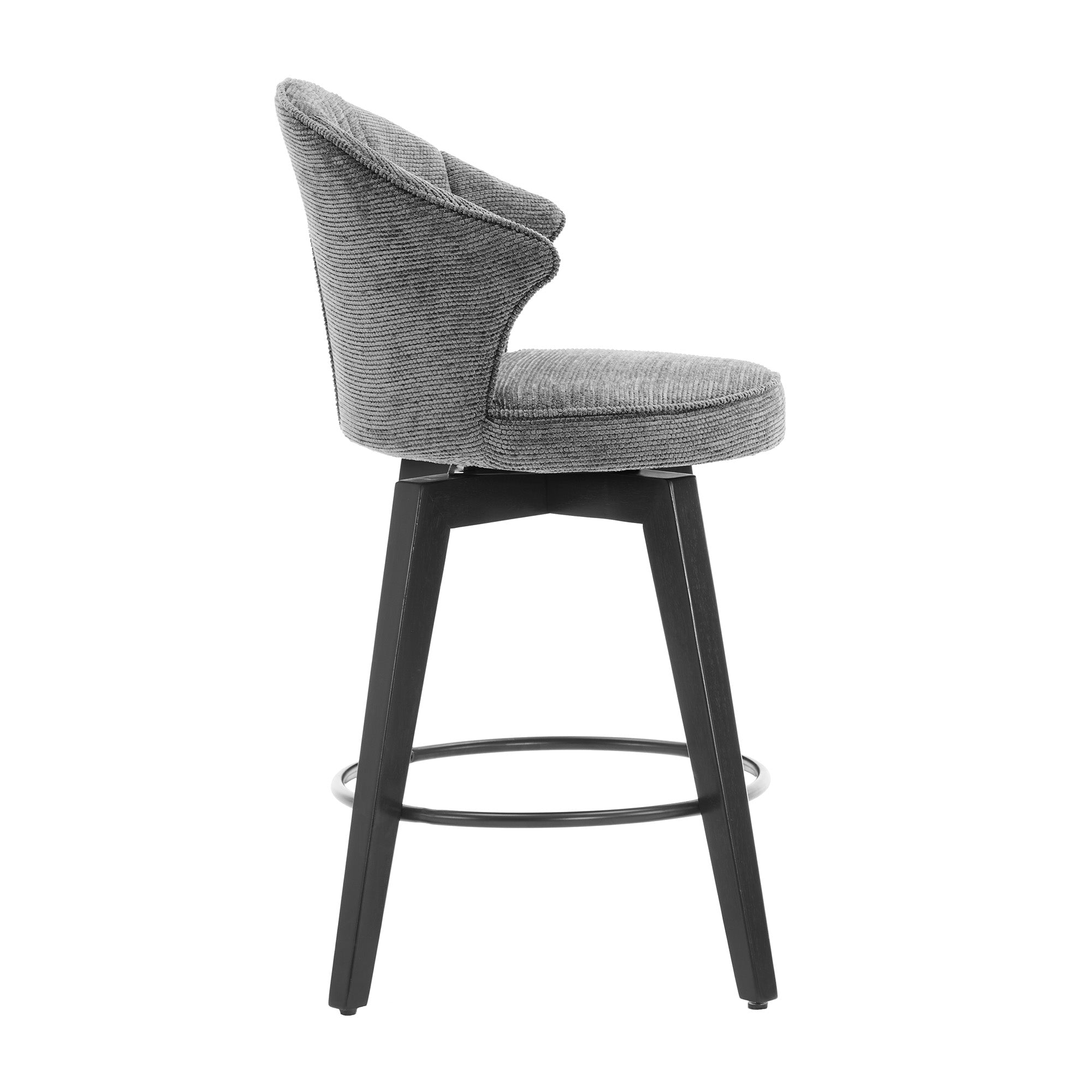 Jumilla 25" Chenille Upholstered Swivel Counter Height Bar Stool Set of 2