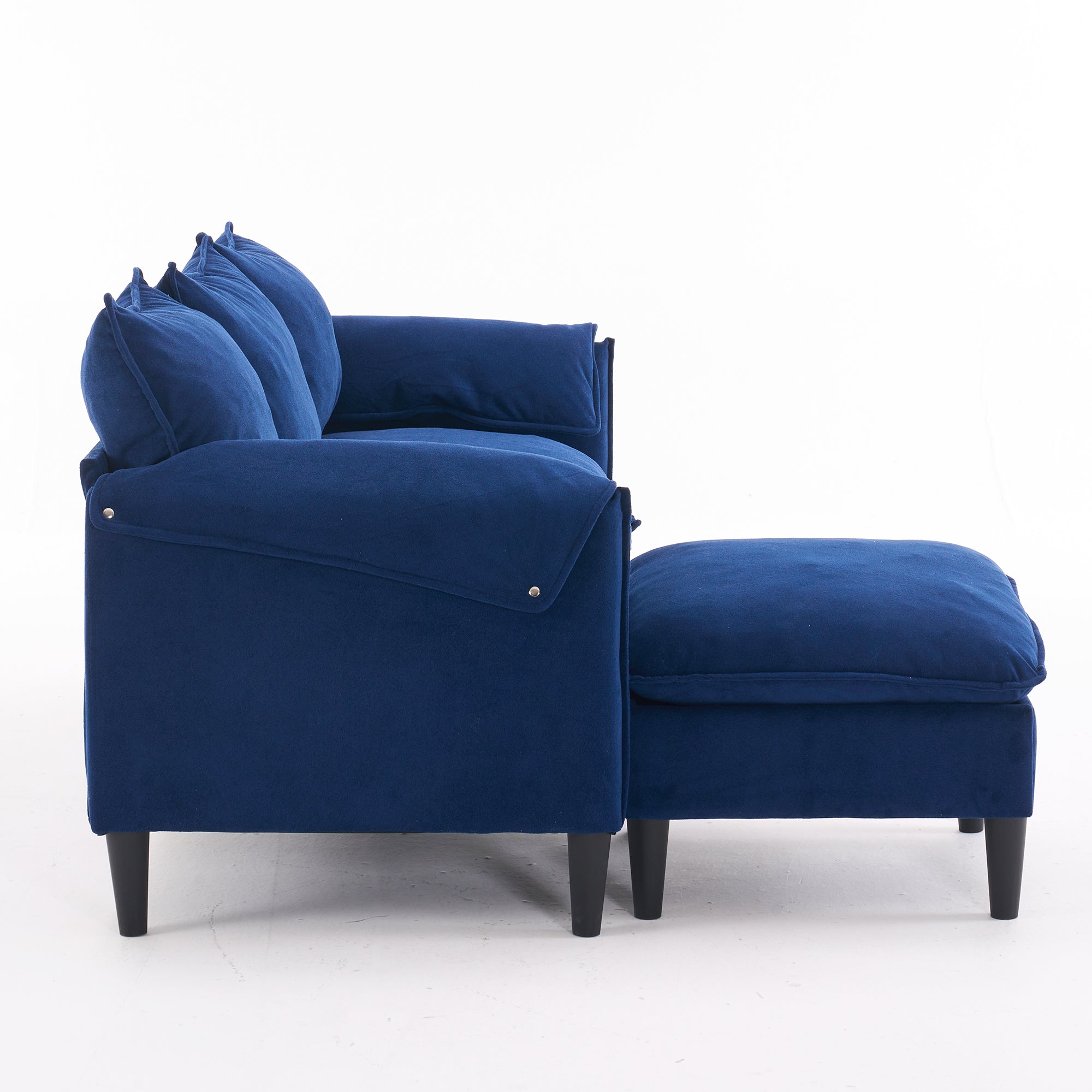 Helsinki 78" Convertible L-Shaped 3-Seater Sofa with Storage Ottomans