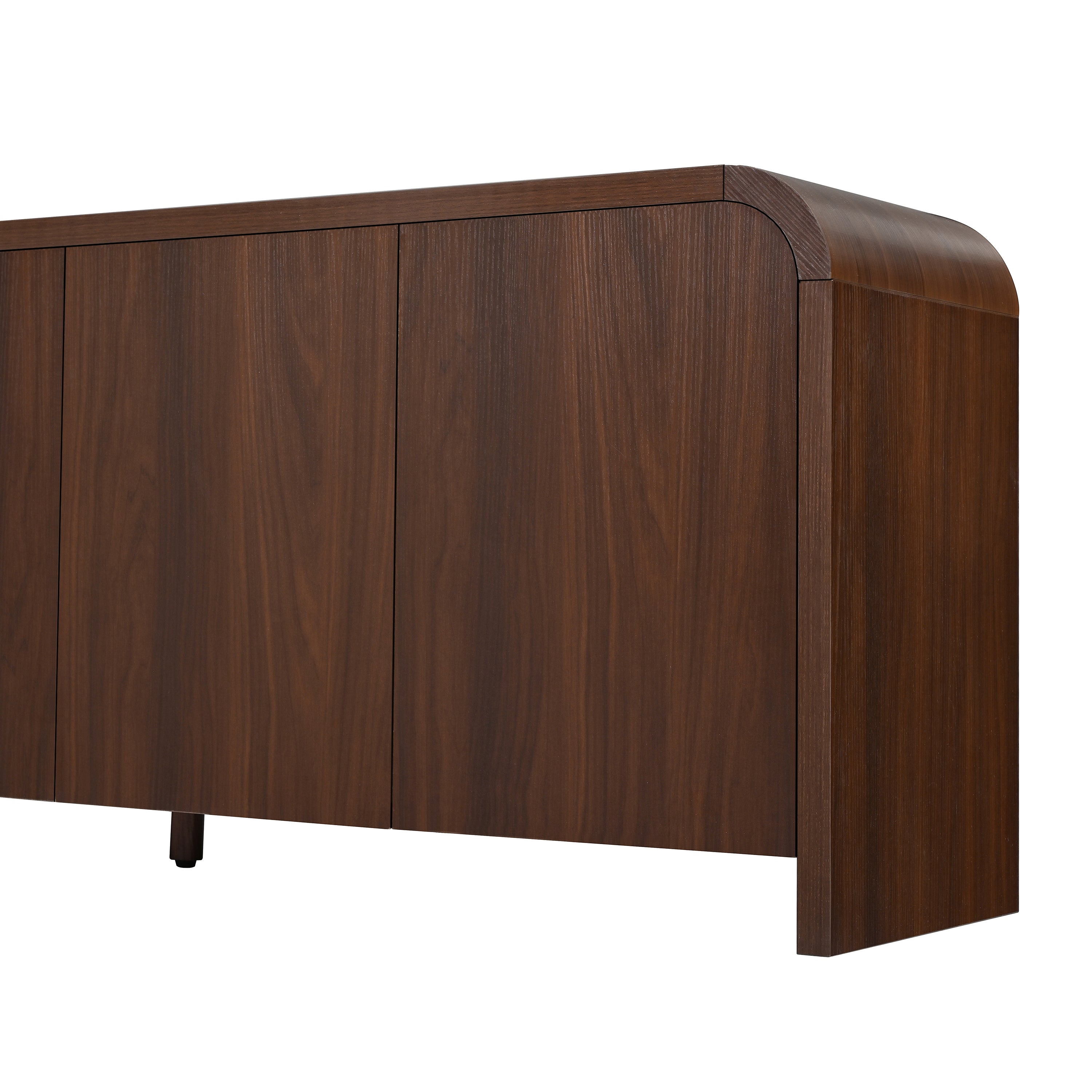 Rieti 66" Curved 4-Door Credenza Media Console with Adjustable Shelves