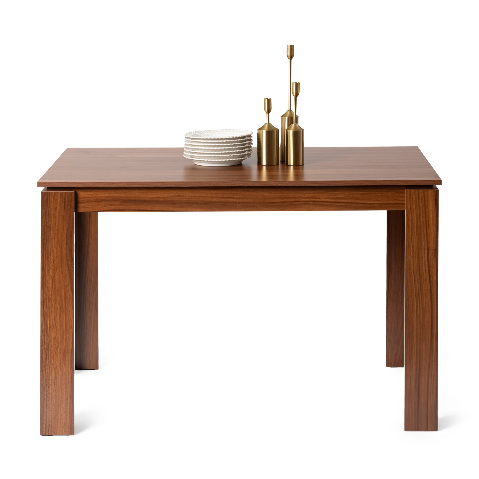 MUSK 47" Rectangular Dining Table, Walnut Wood Look Top and Legs, Seats 4, 47.2 × 27.6 × 29.5 in