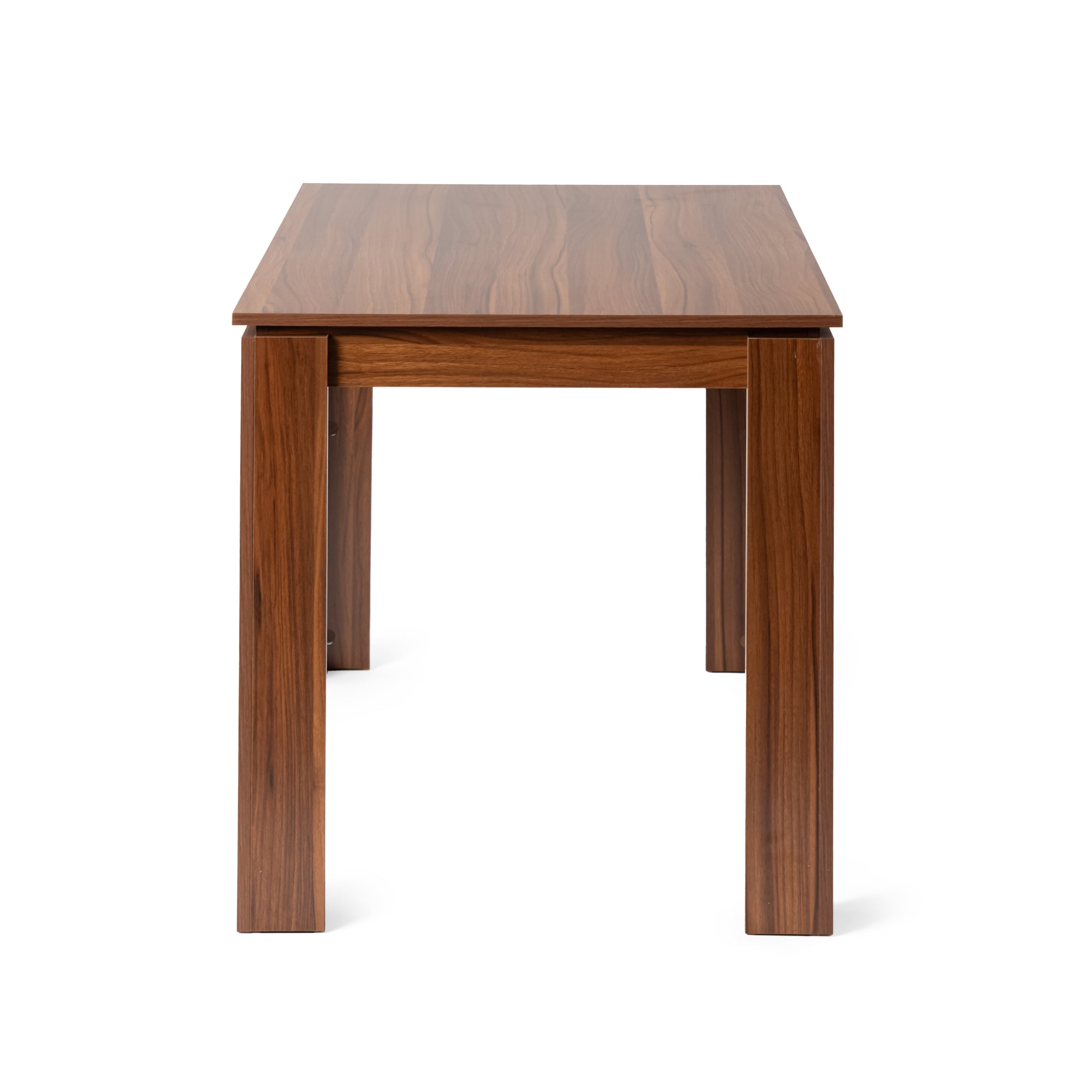 MUSK 47" Rectangular Dining Table, Walnut Wood Look Top and Legs, Seats 4, 47.2 × 27.6 × 29.5 in