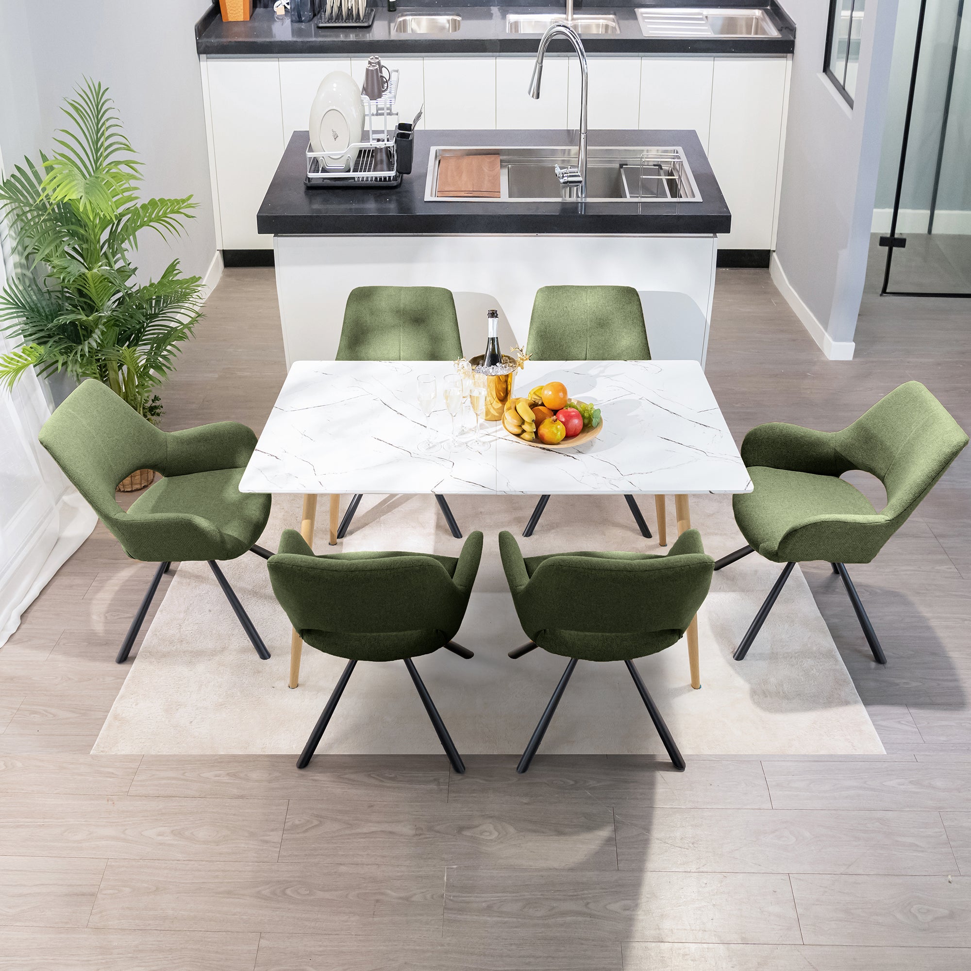 Rosa Rectangular Mid Century Wooden Dining Table 47” / 55”