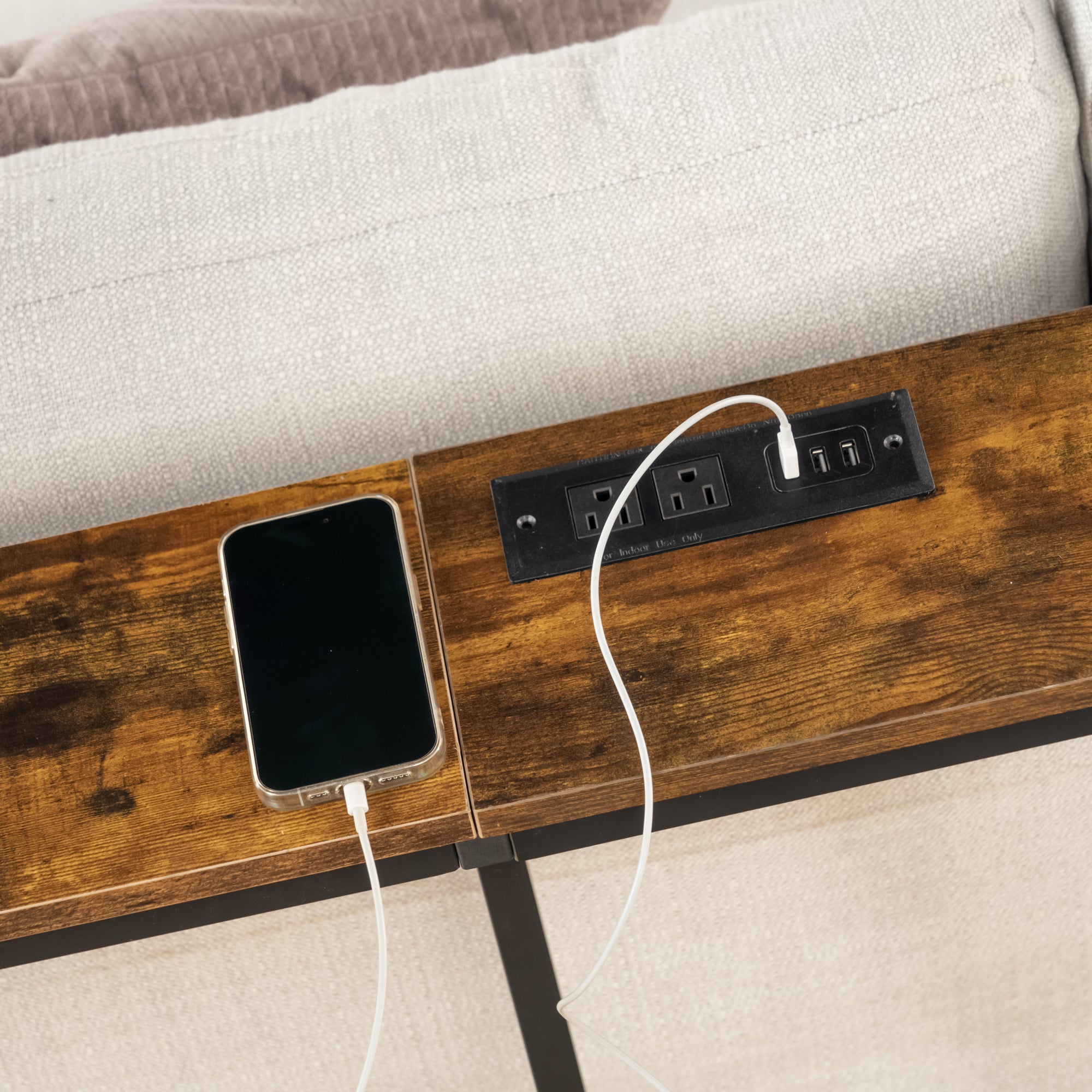 Jamile Narrow Console Table with Charging Station