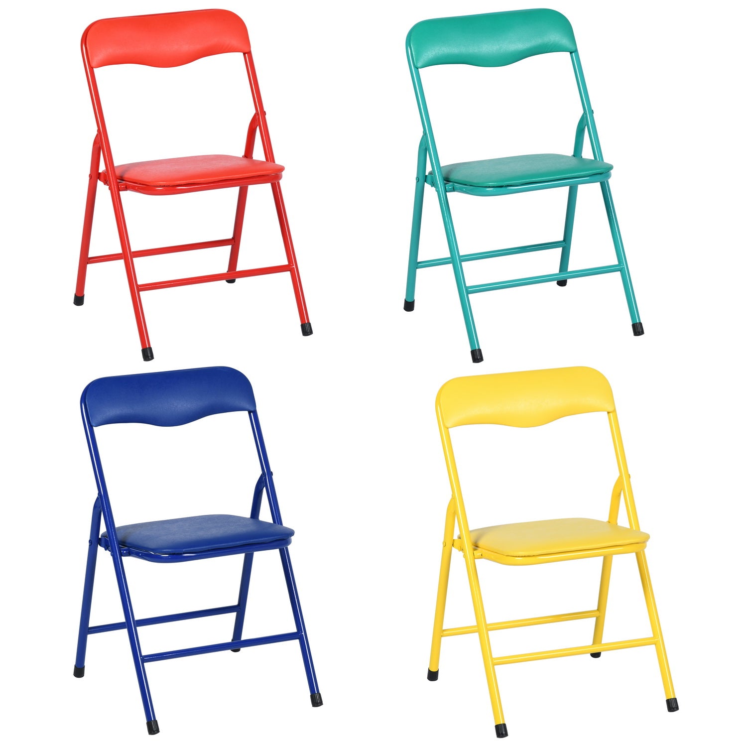 Homy Casa Page 5PC Small Foldable Set with 4 Assorted Colors Chairs