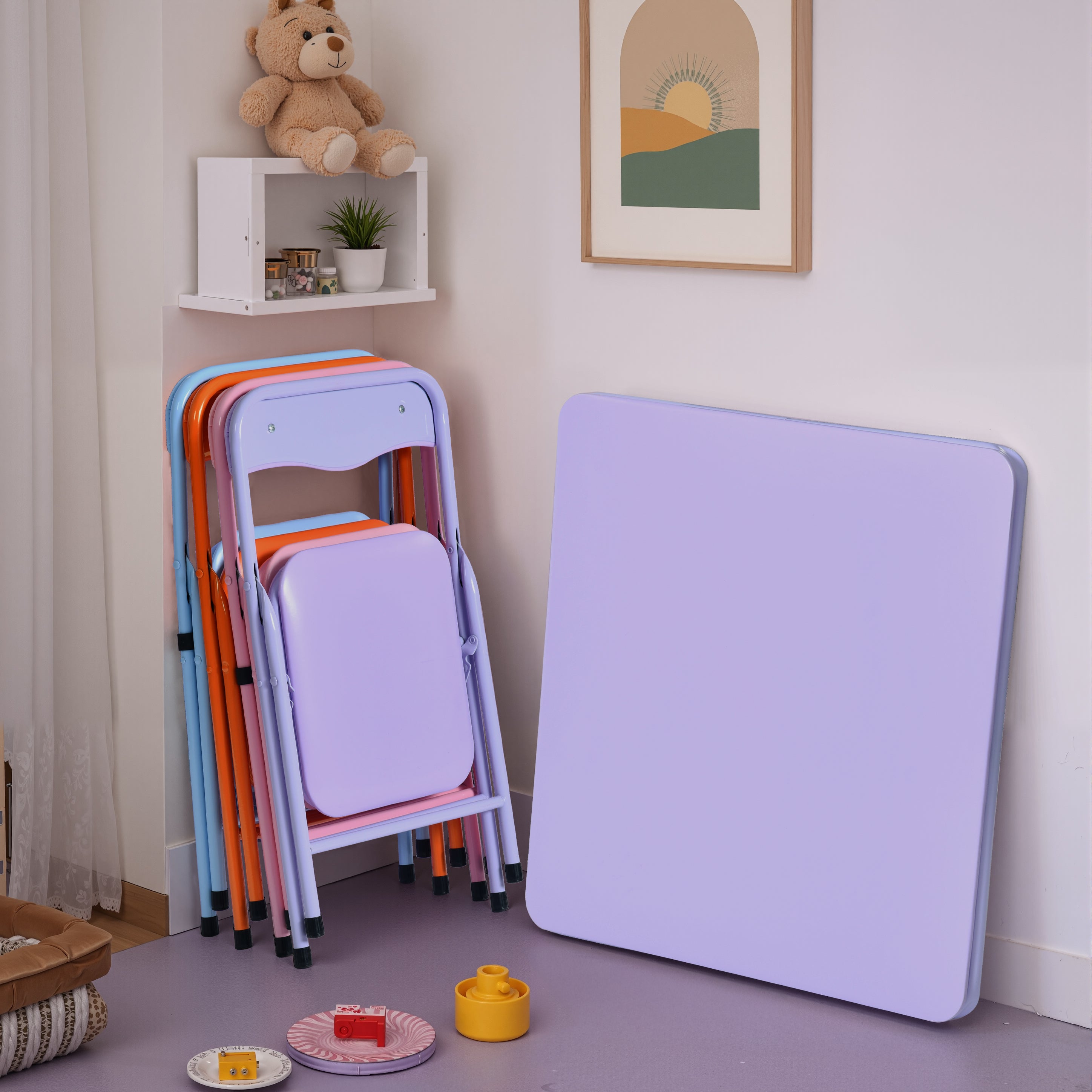 Homy Casa PAGE 24" Kids Table and Chair Set, Small Dining and Activity Furniture