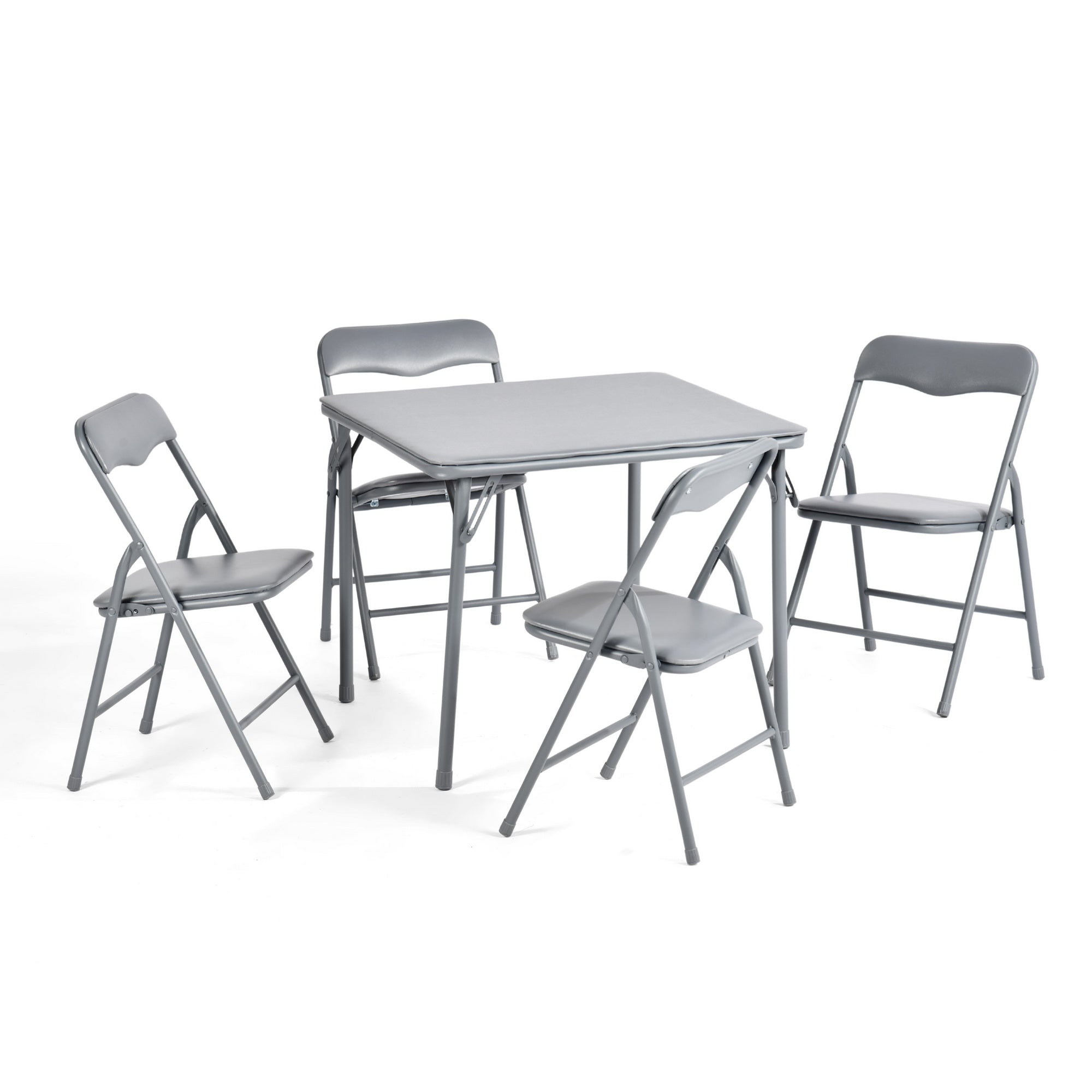 Page Solid Color Kids Folding Table and Chair Set, Set of 3 or 5