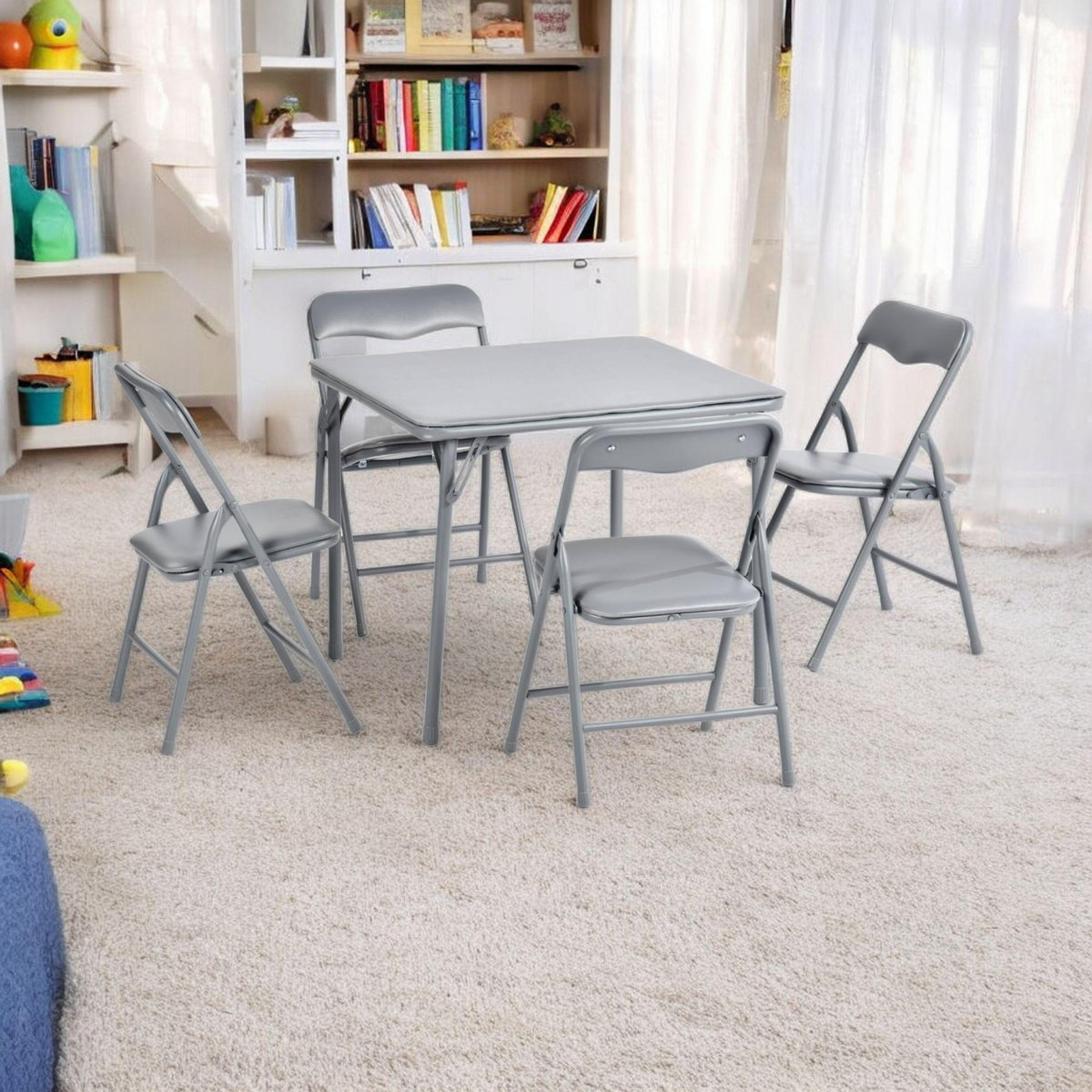 Homy Casa Page Gray 24" 5PC Small Activity Table and Chair Set Open Box