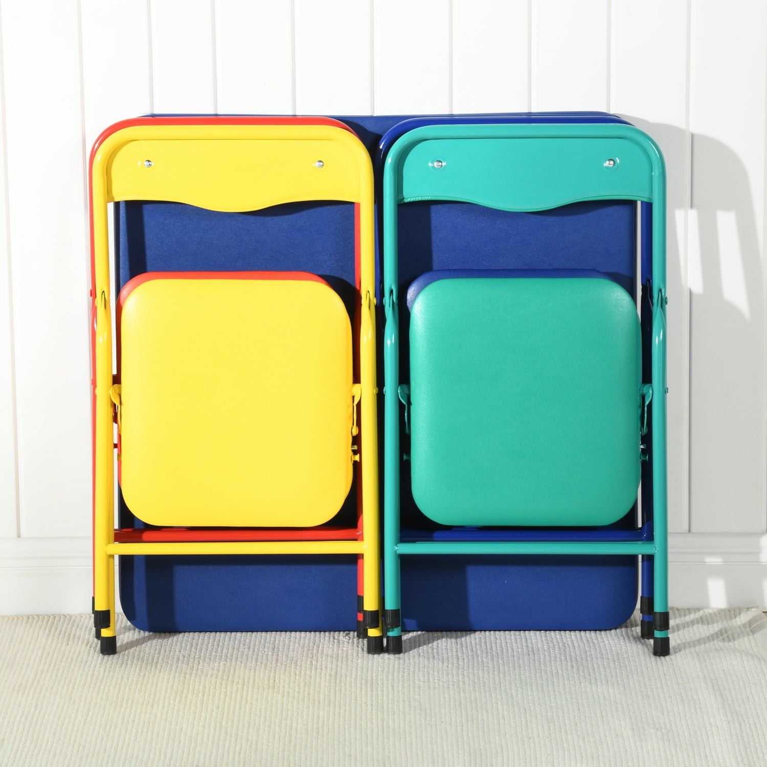 Homy Casa Page Foldable Chair Set of 4– Perfect for Playrooms & Classrooms