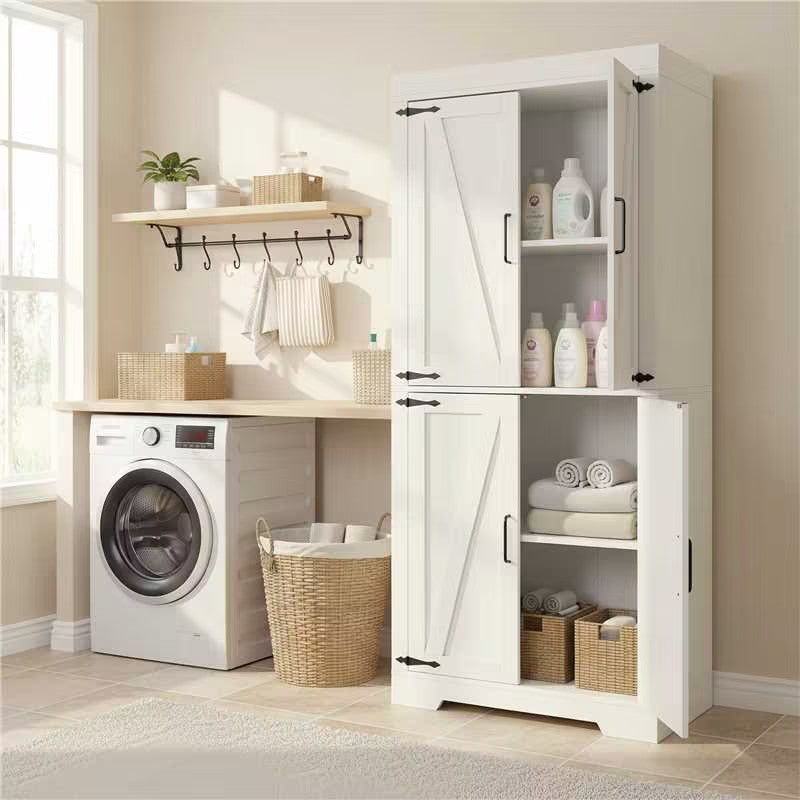 Homy Casa PANEM 68.1" Tall Storage Cabinet with Adjustable Shelves and Double Doors
