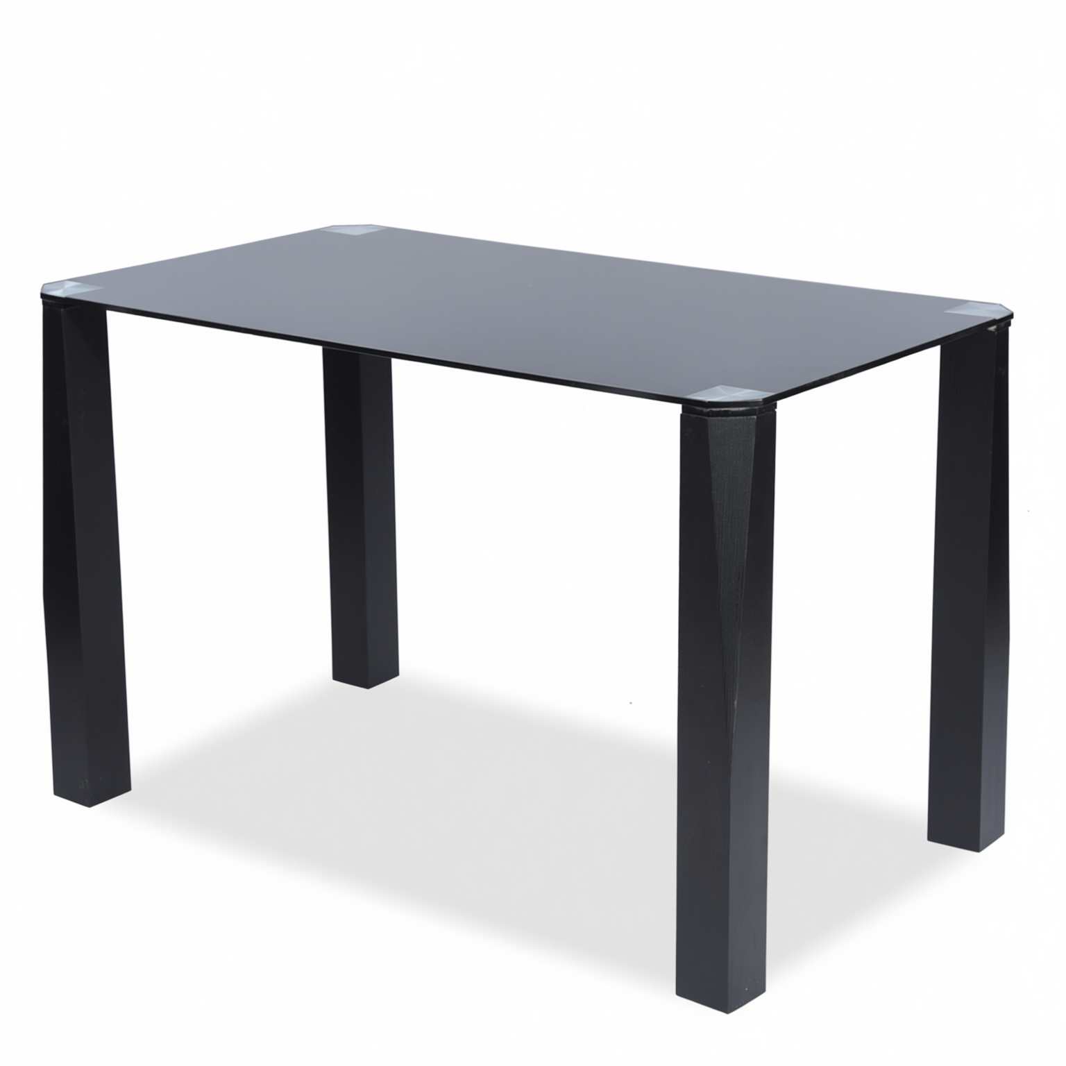 Homy Casa PIRLO Dining Table 47.2” Black Glass Top Modern Kitchen Table