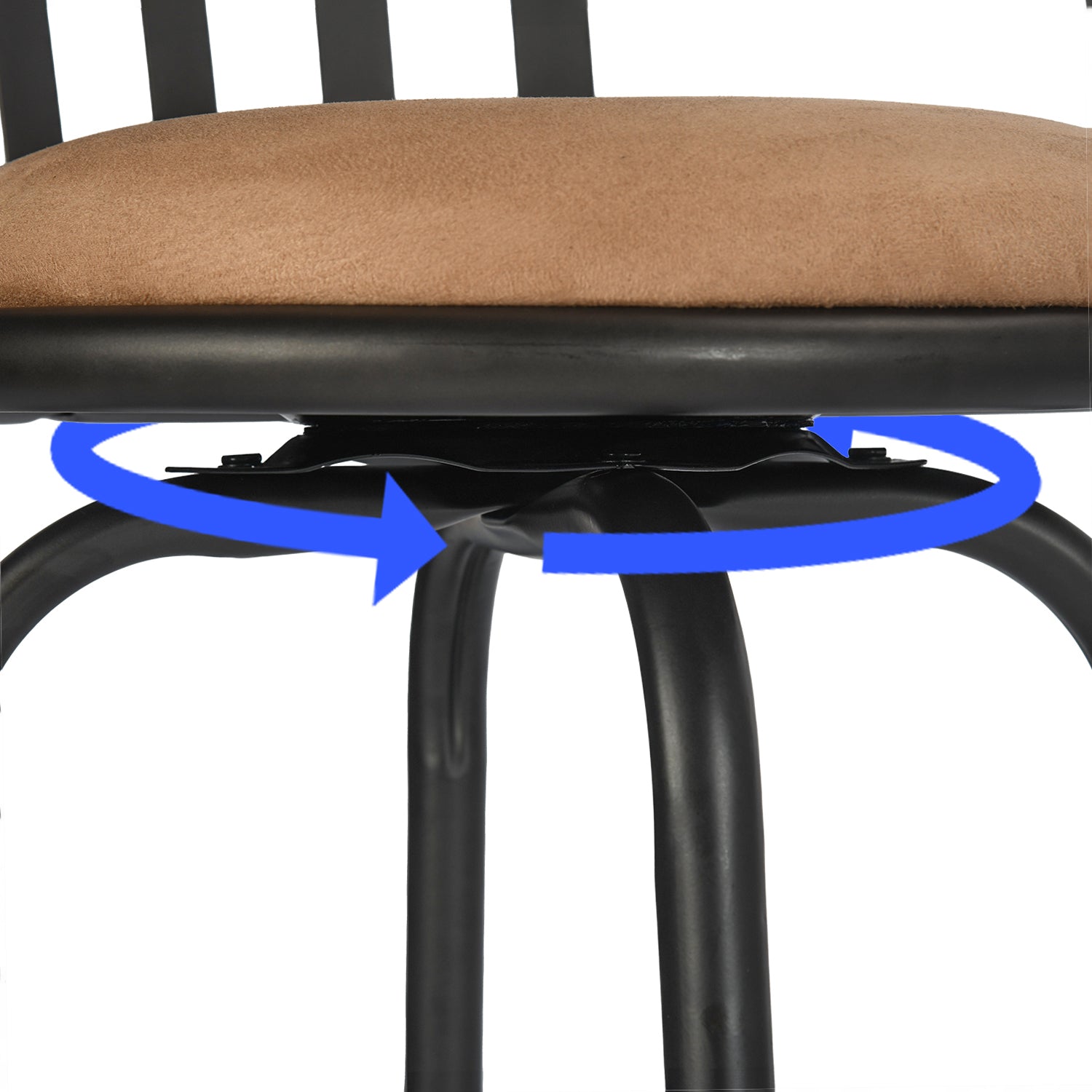 Homy Casa Pistil 2PC Counter/Bar Swivel Stools,Bronze Metal & Suede, Open Box