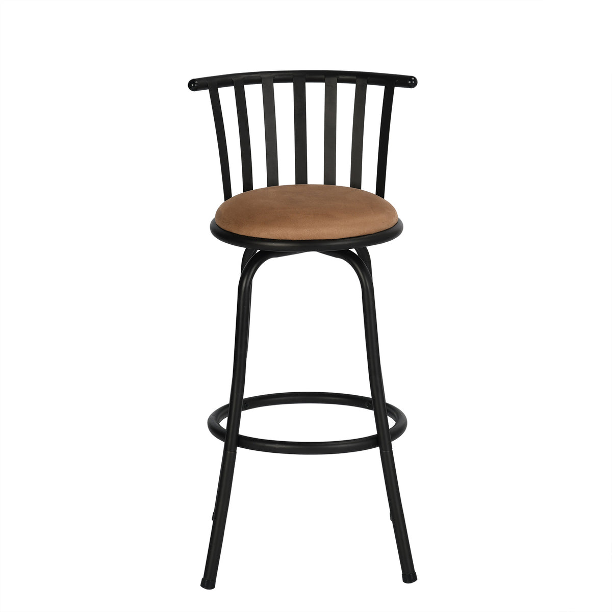 Homy Casa Pistil 24~29" Seat Height Adjustable Brown Suede Bar Stools, Set of 2