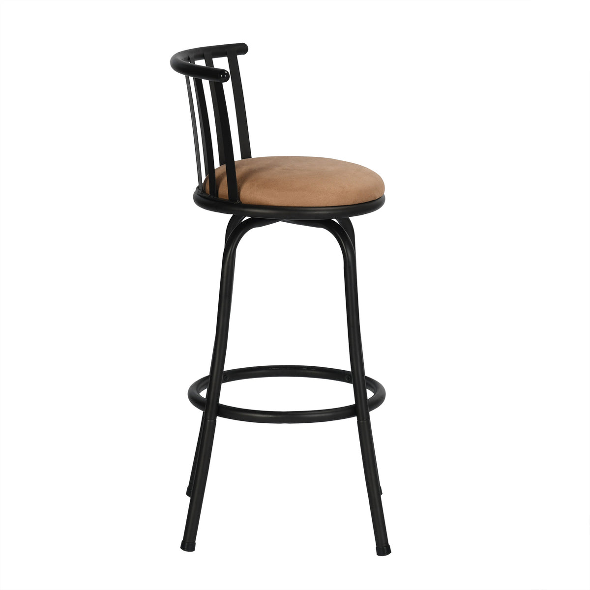 Homy Casa Pistil 24~29" Seat Height Adjustable Brown Suede Bar Stools, Set of 2