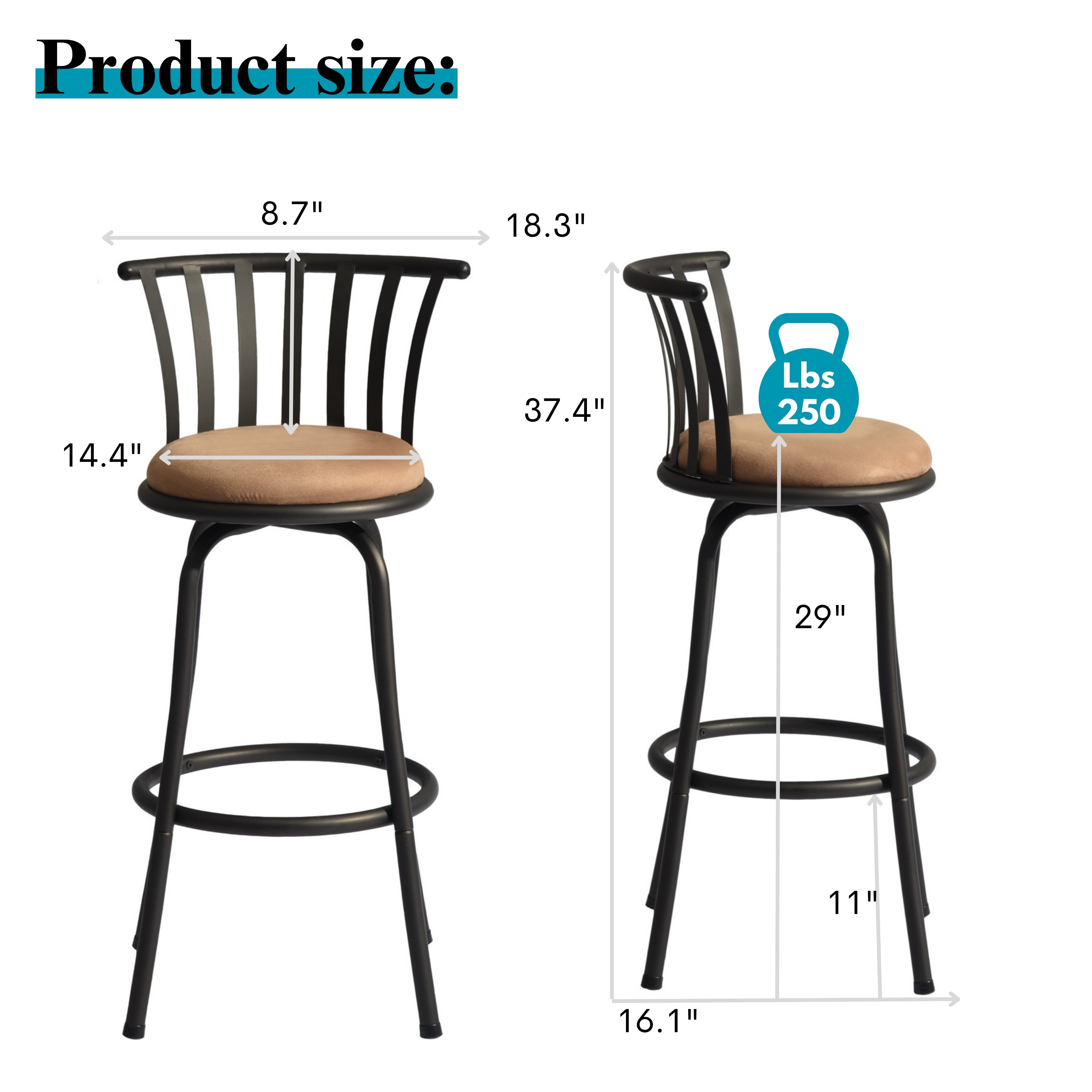 Homy Casa Pistil Adjustable Microsuede Barstools