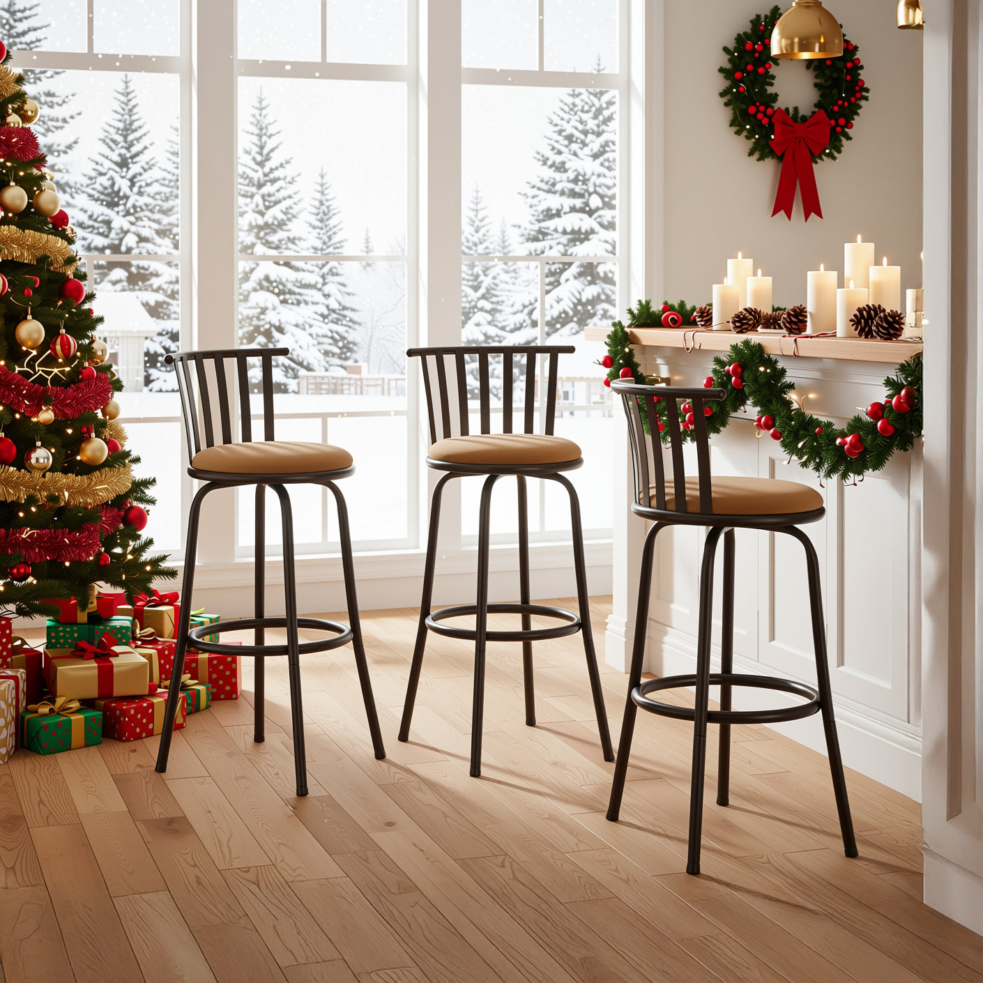 Homy Casa Pistil Adjustable Microsuede Barstools