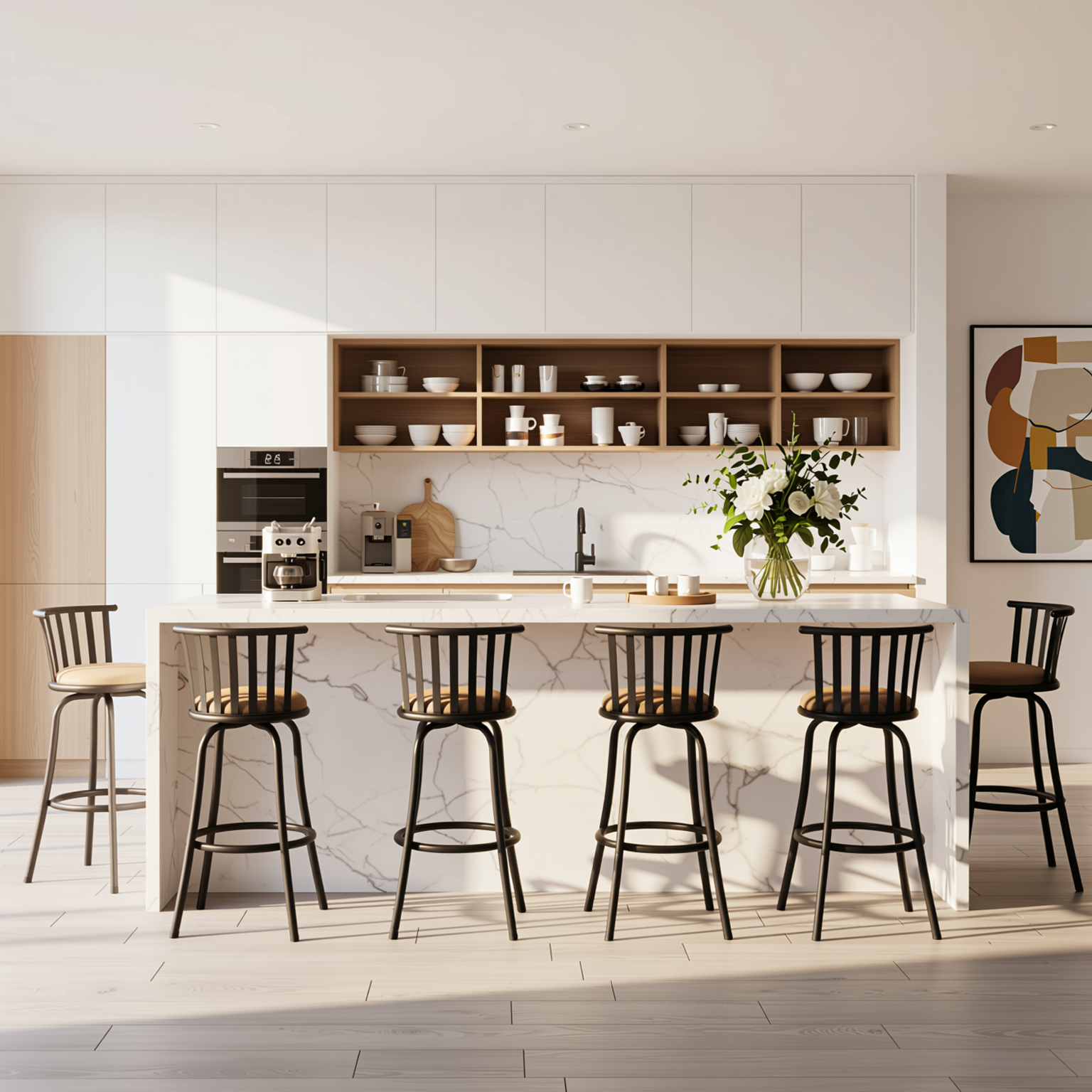Homy Casa Pistil 6PC Bar Stool Set Height Adjustable Swivel Counter Stools with Suede Fabric Seats in Bronze Finish Open Box