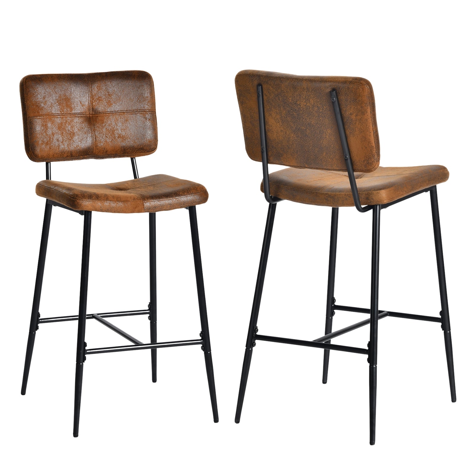 Pomona 26" Bar Stool Microsuede Brown Upholstery, Stylish & Durable