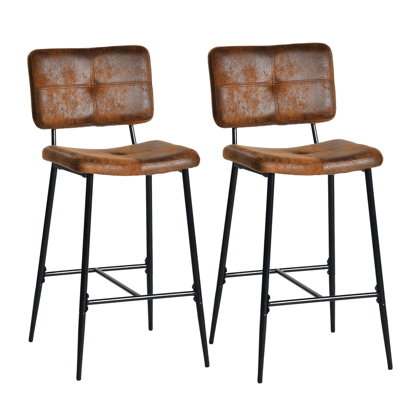 Pomona 26" Bar Stool Microsuede Brown Upholstery, Stylish & Durable