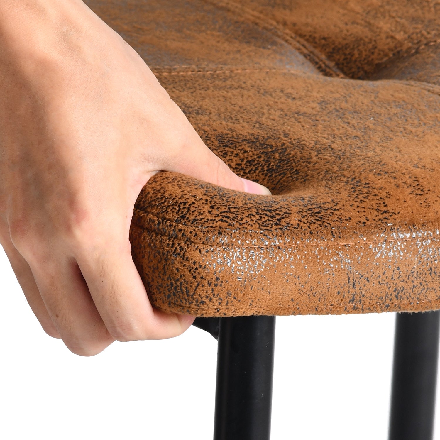 Pomona 26" Bar Stool Microsuede Brown Upholstery, Stylish & Durable
