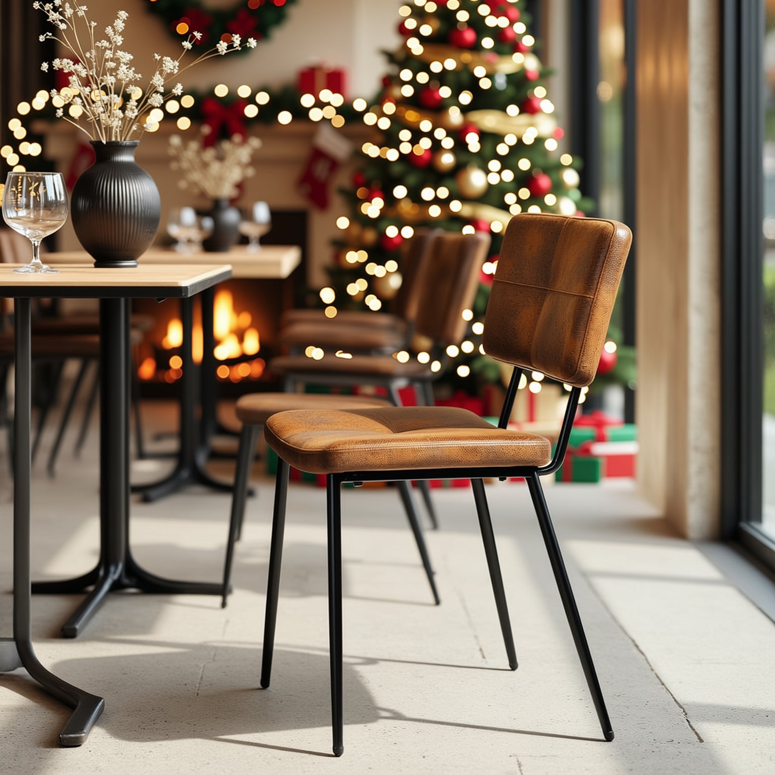 Homy Casa Pomona Upholstered Dining Chairs Set of 4