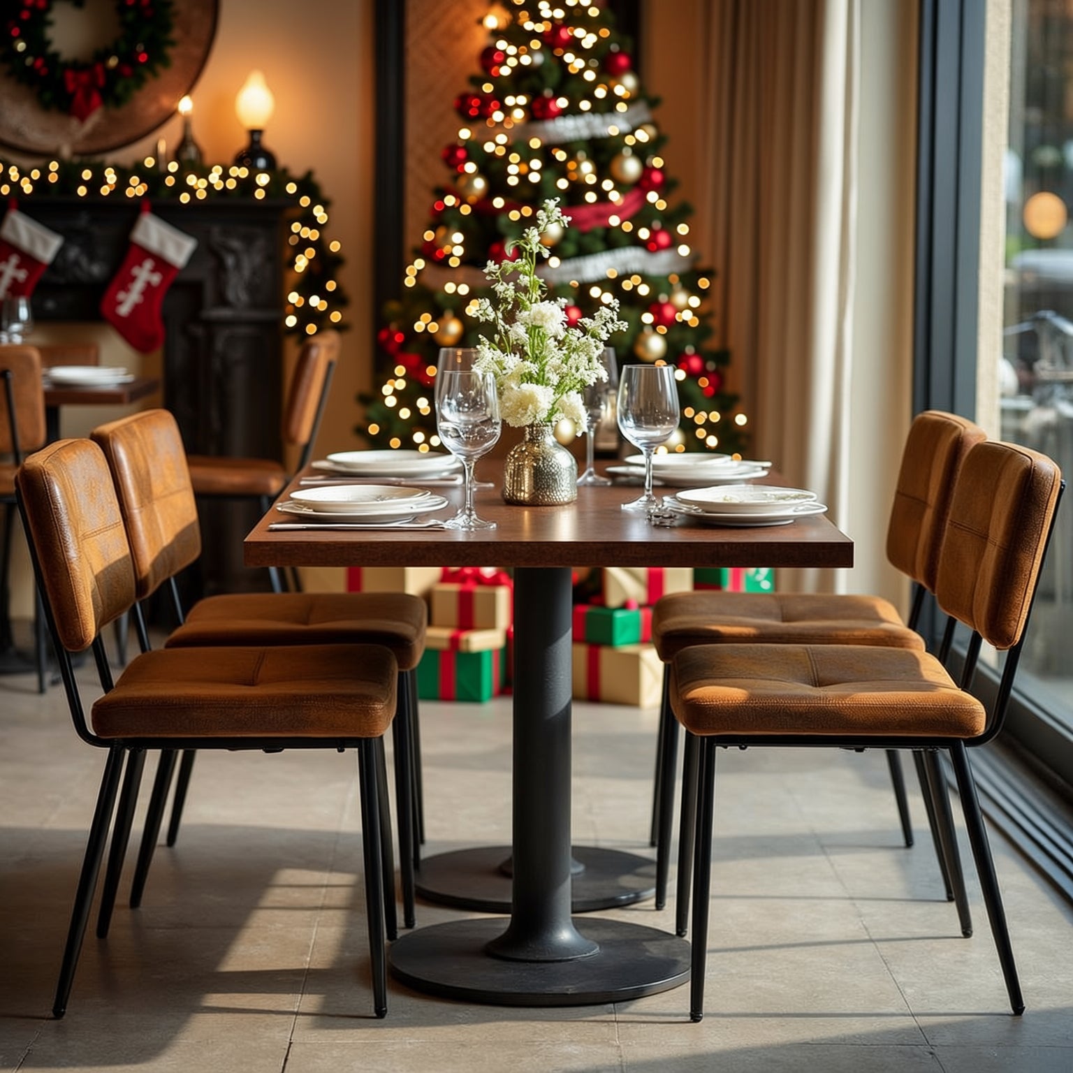 Homy Casa Pomona Upholstered Dining Chairs Set of 4