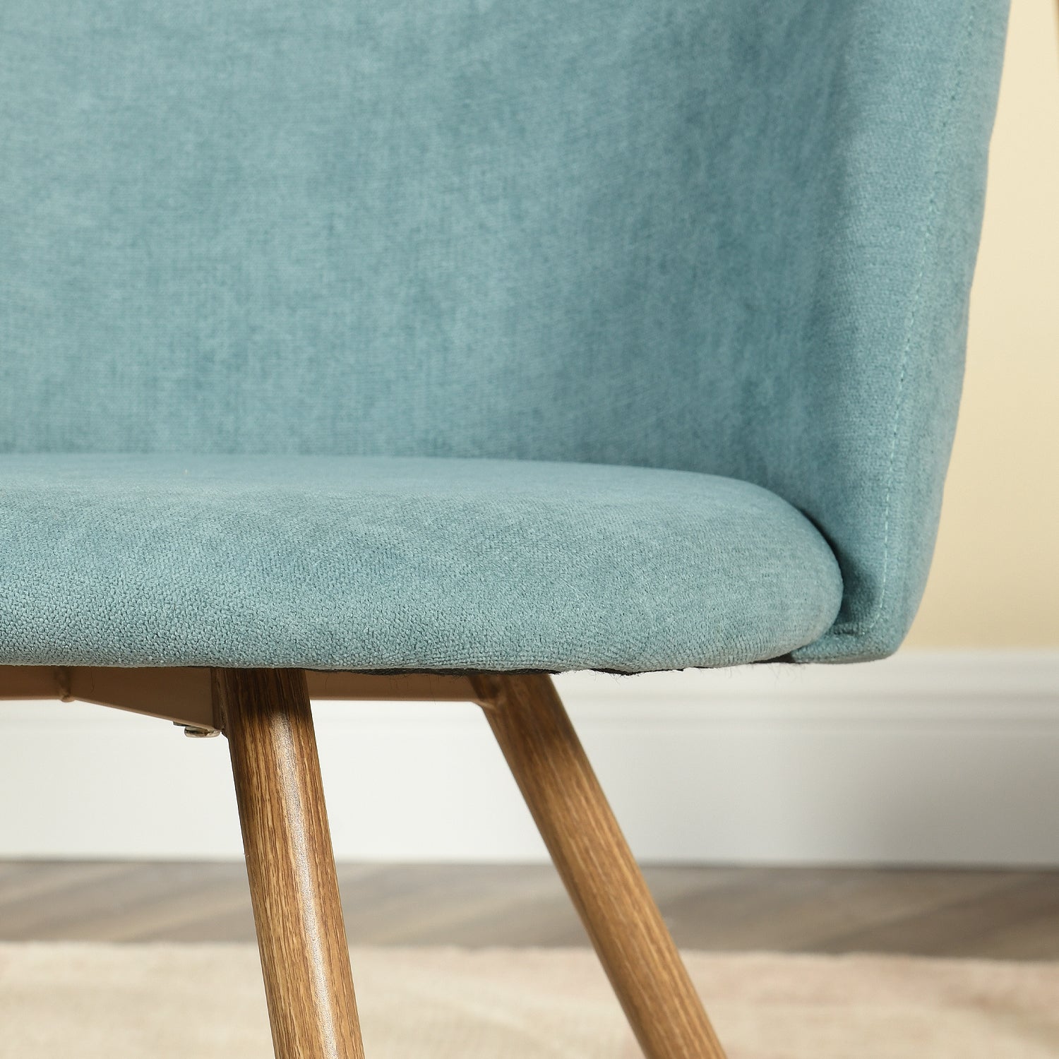 PUZ Modern Fabric Upholstered Dining Chairs with Metal Legs Set of 2