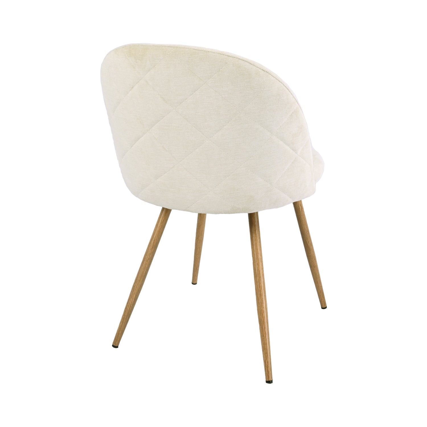 Homy Casa PUZ 2PC Cream Fabric Upholstered Dining Chairs with Metal Legs, Open Box