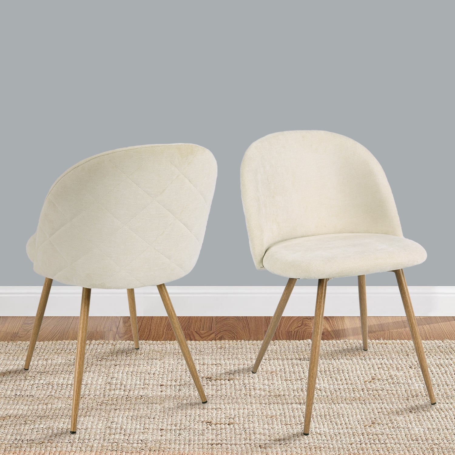 BISCUIT Fabric Upholstered Dining Chair Set of 2
