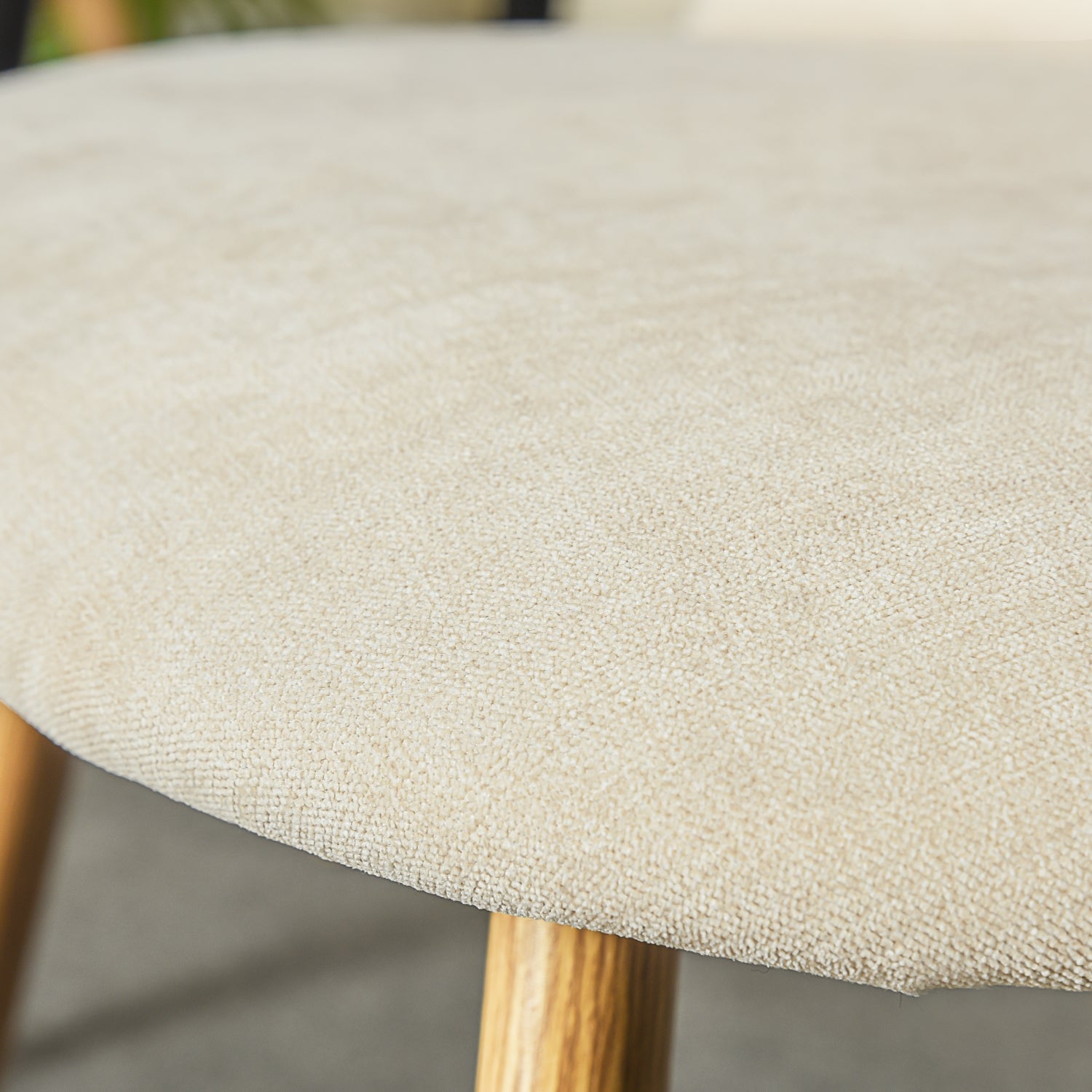 Homy Casa PUZ 2PC Cream Fabric Upholstered Dining Chairs with Metal Legs, Open Box