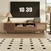 Padova 75" Wood Modern TV Stand with  Flip Door Cabinets and Open Storage
