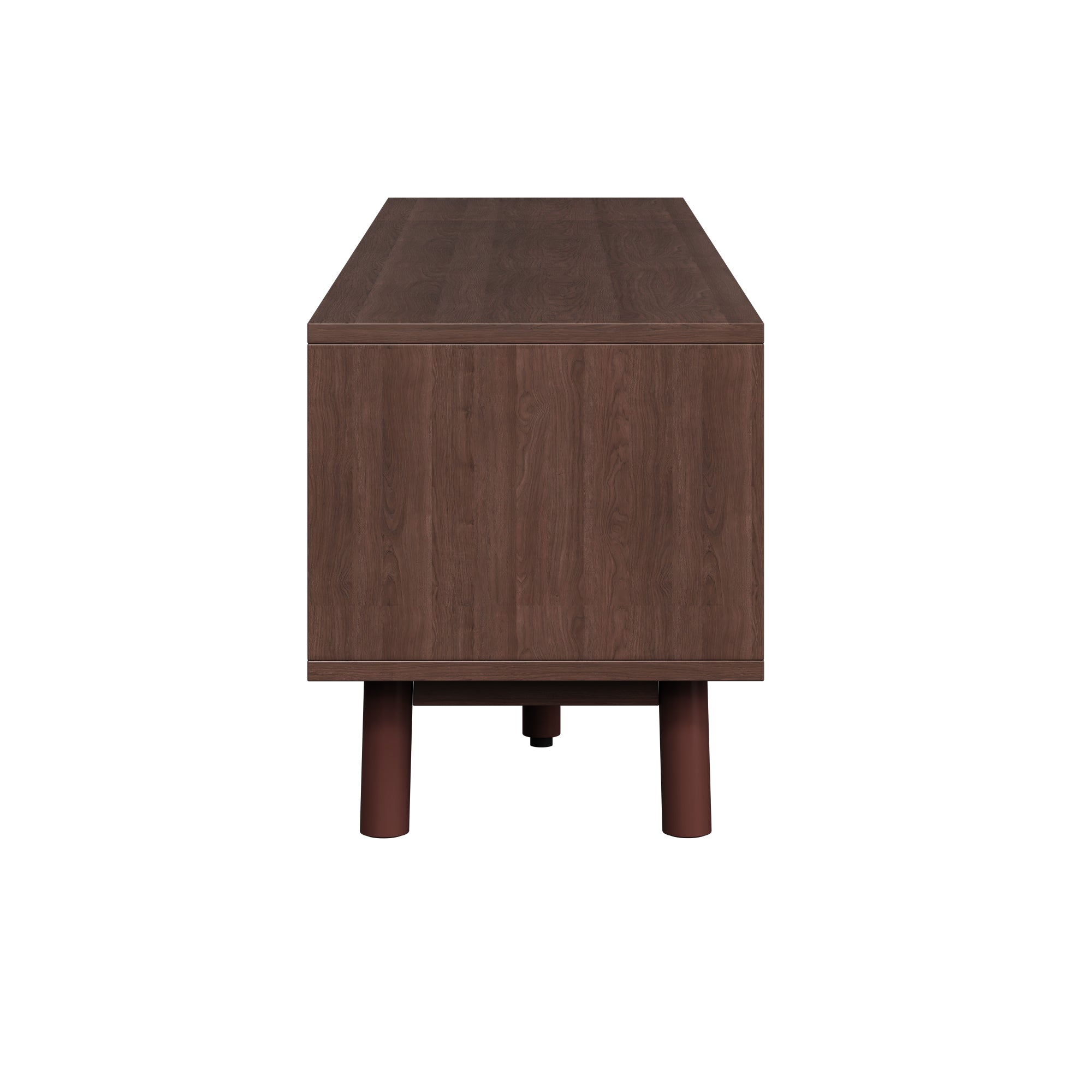 Padova 75" Wood Modern TV Stand with  Flip Door Cabinets and Open Storage