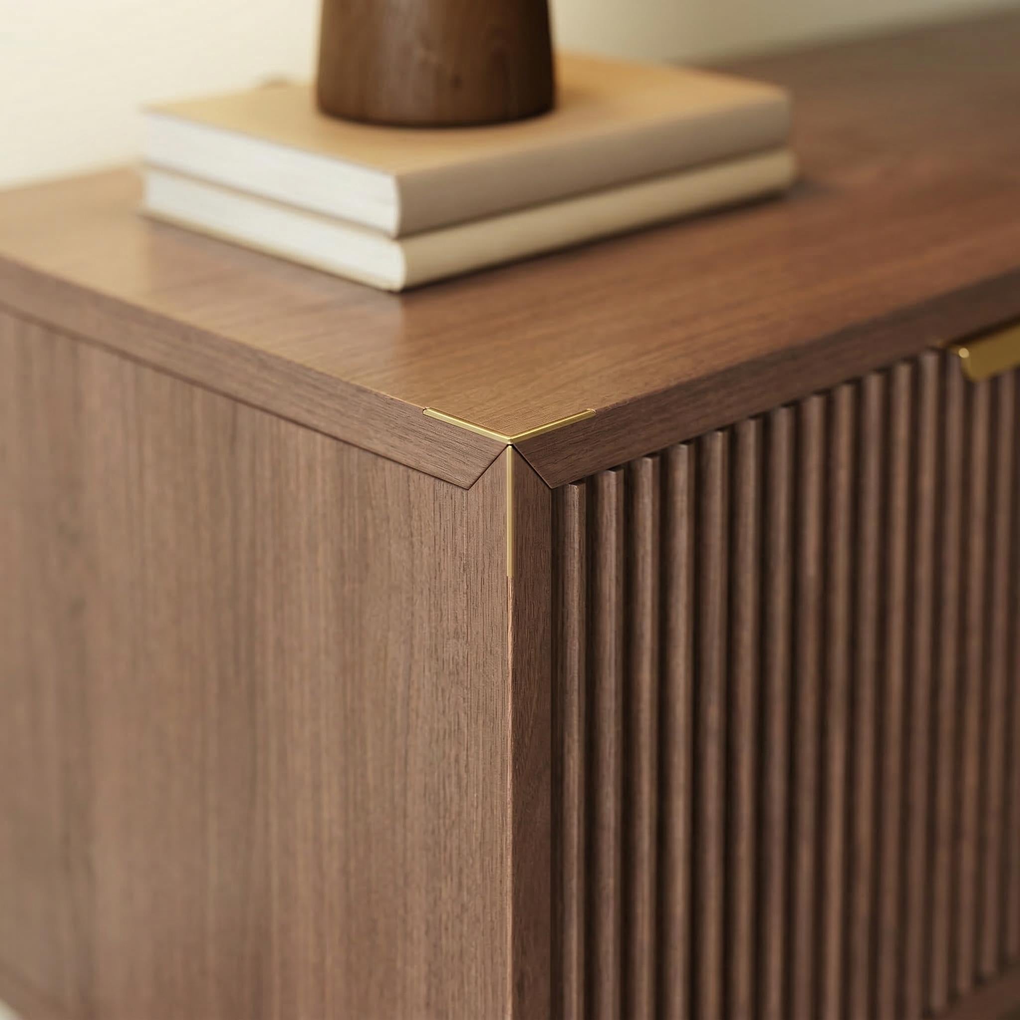 Padova 75" Wood Modern TV Stand with  Flip Door Cabinets and Open Storage