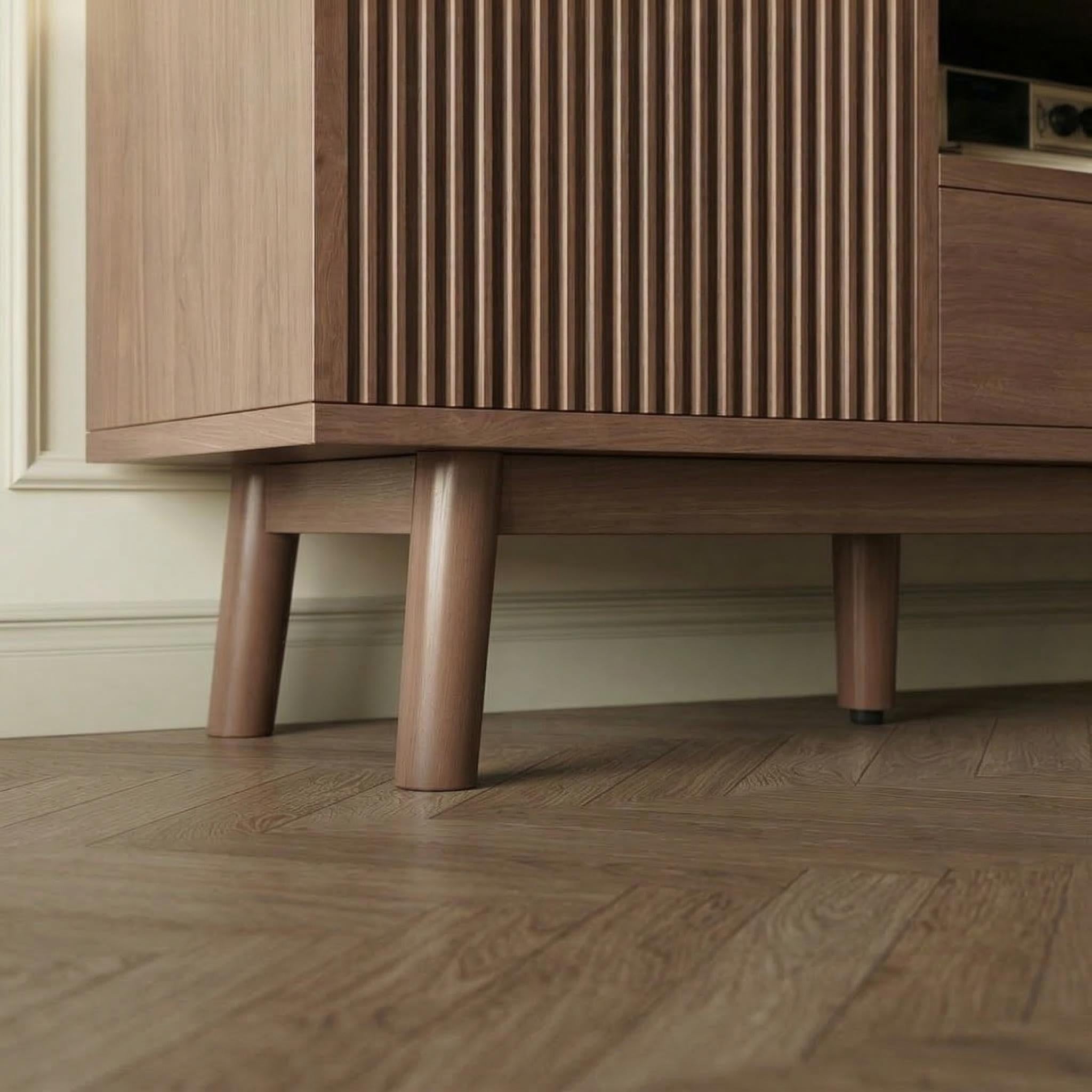 Padova 75" Wood Modern TV Stand with  Flip Door Cabinets and Open Storage
