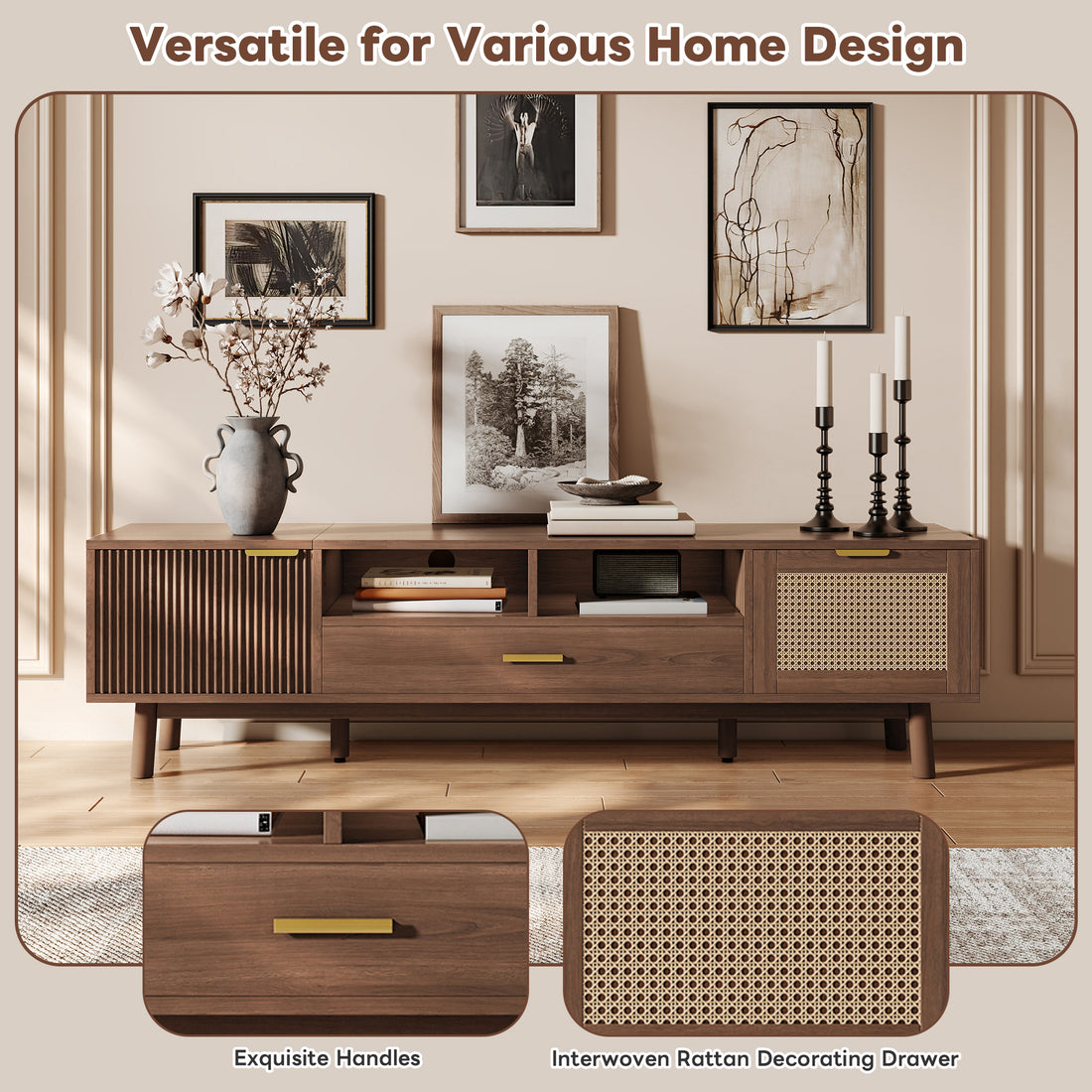 Rattan Flip-Down Door