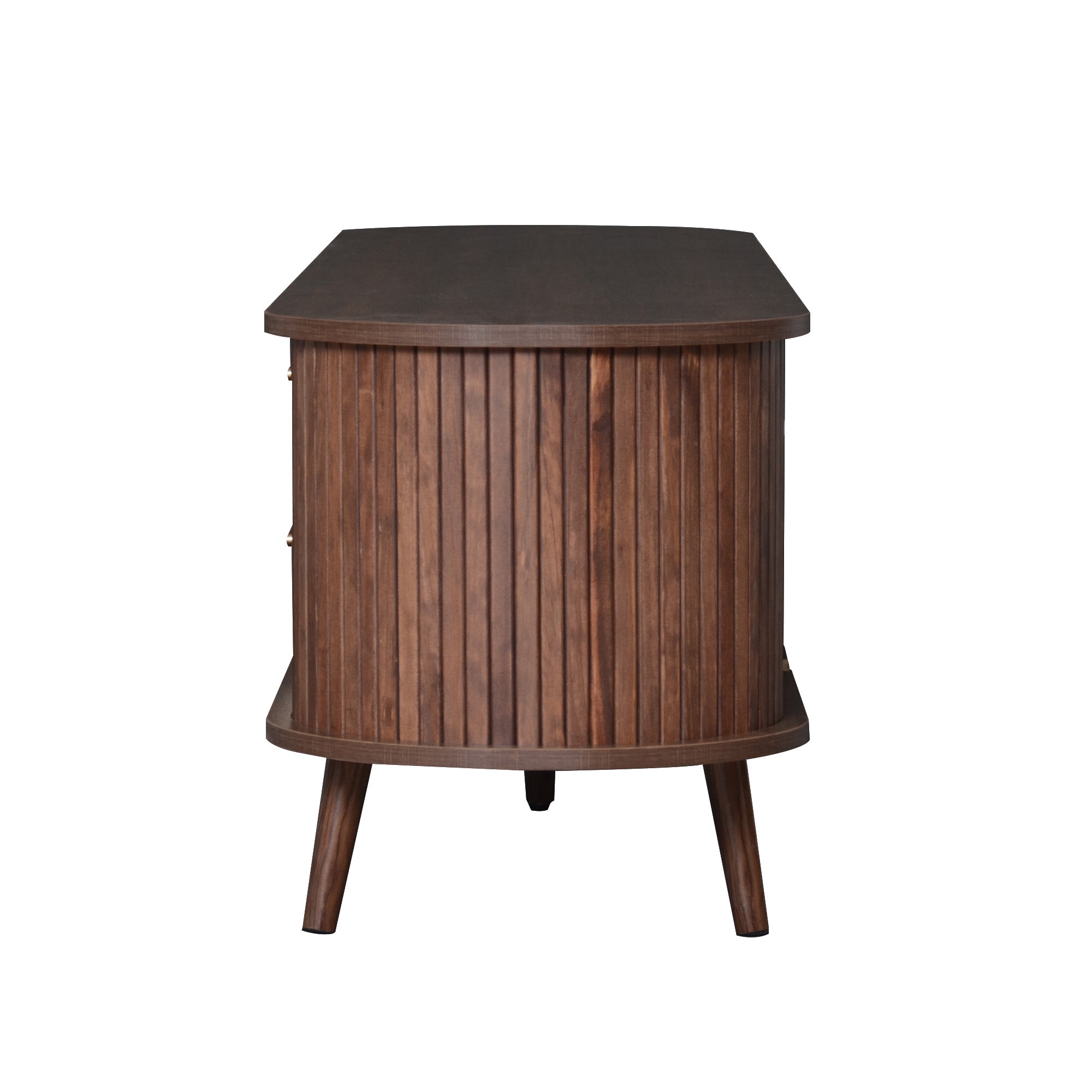 Perugia 80" Mid-Century Modern TV Stand with Sliding Doors and Drawers
