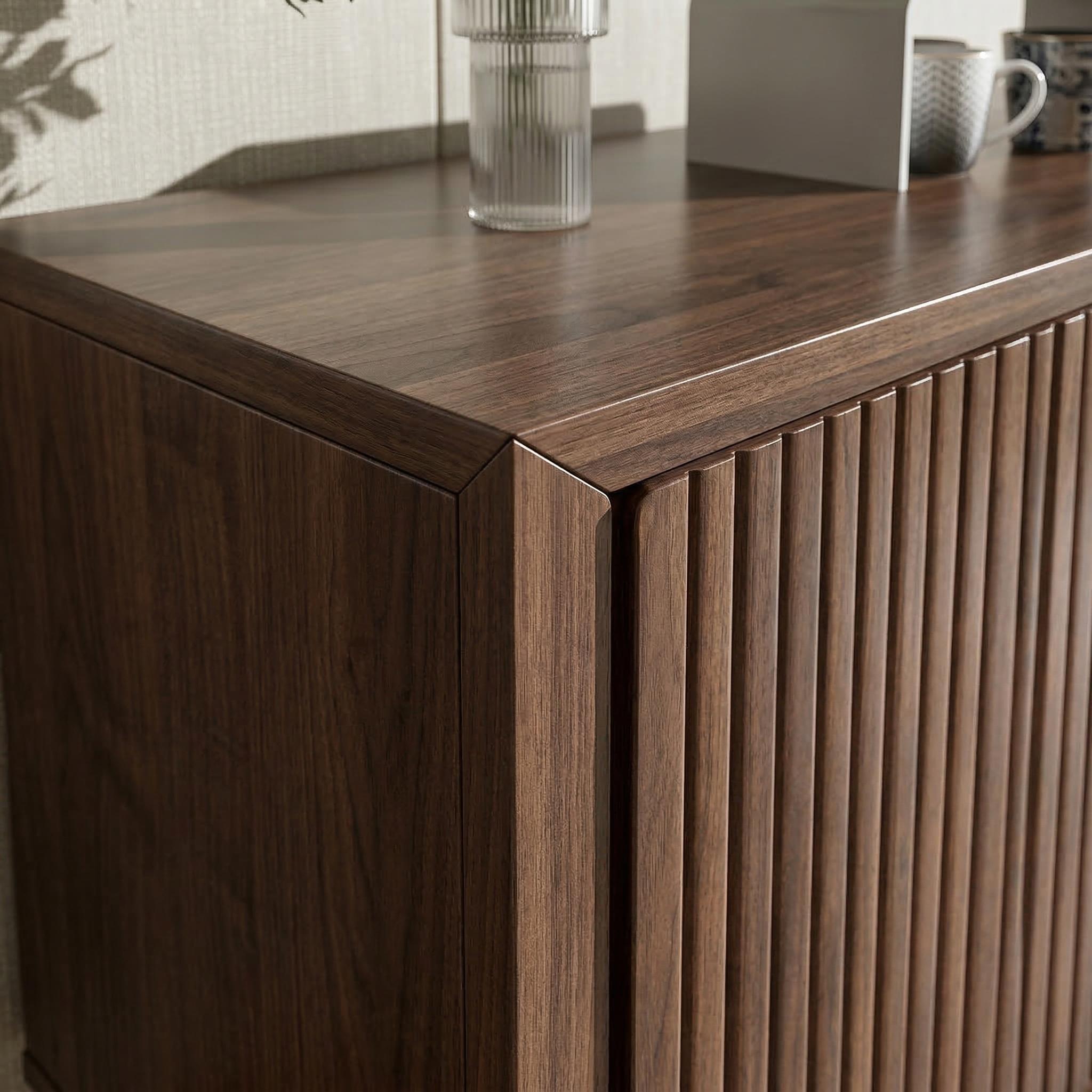 Perugia 80" Mid-Century Modern TV Stand with Sliding Doors and Drawers