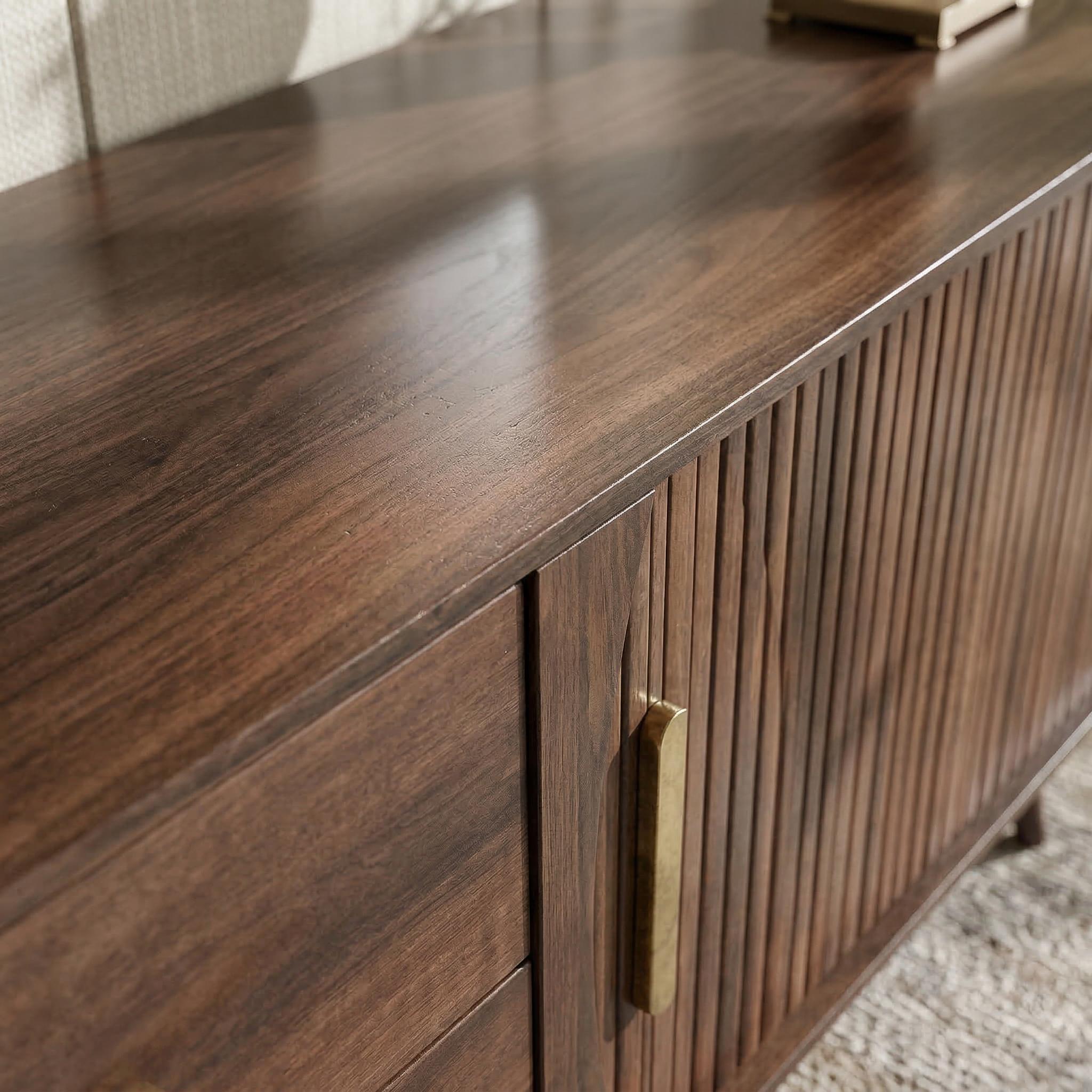 Perugia 80" Mid-Century Modern TV Stand with Sliding Doors and Drawers