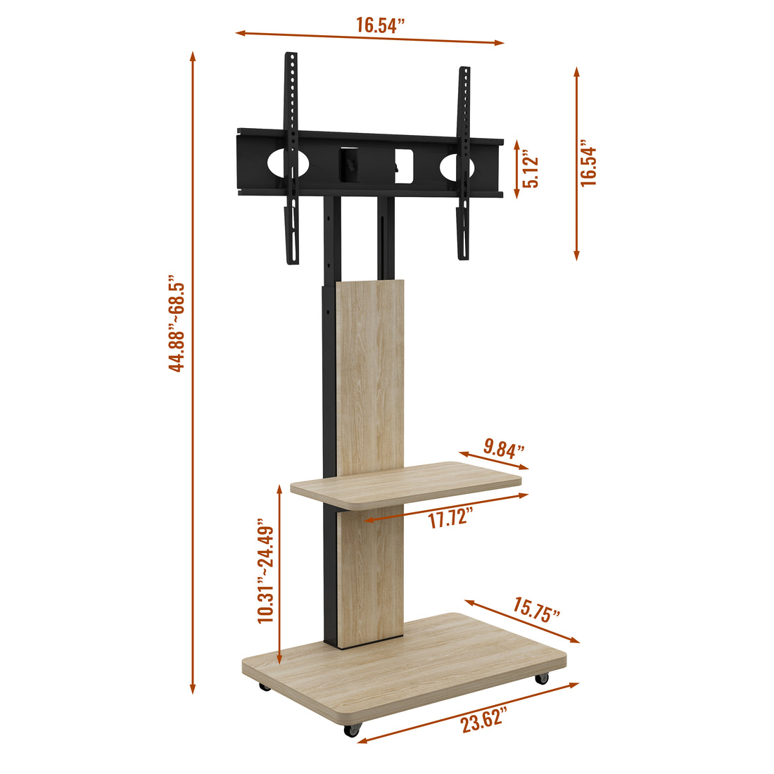 Pisa Mobile TV Stand for 32-75