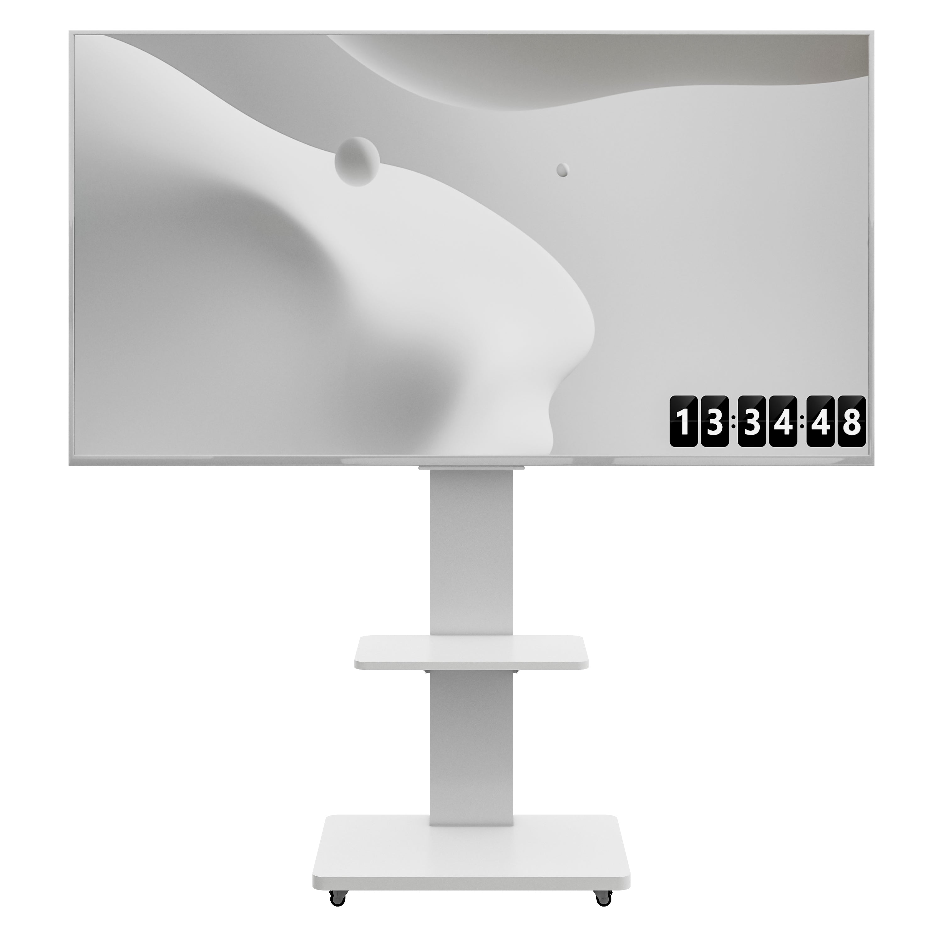 Pisa Mobile TV Stand for 32-75" TVs with Mobile Cart and Shelf