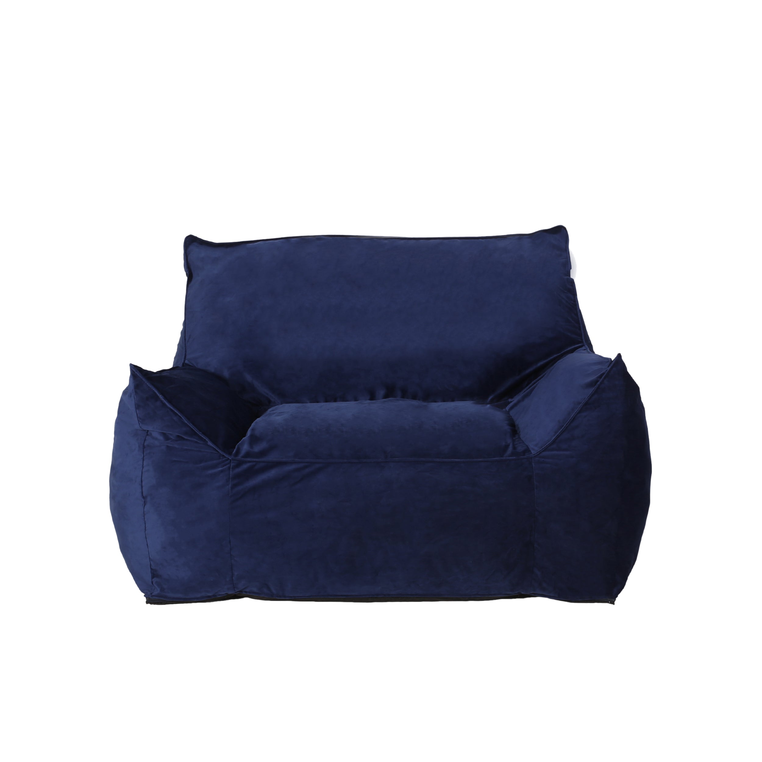 Plano 40" Contemporary Velvet Bean Bag Chair with Armrests