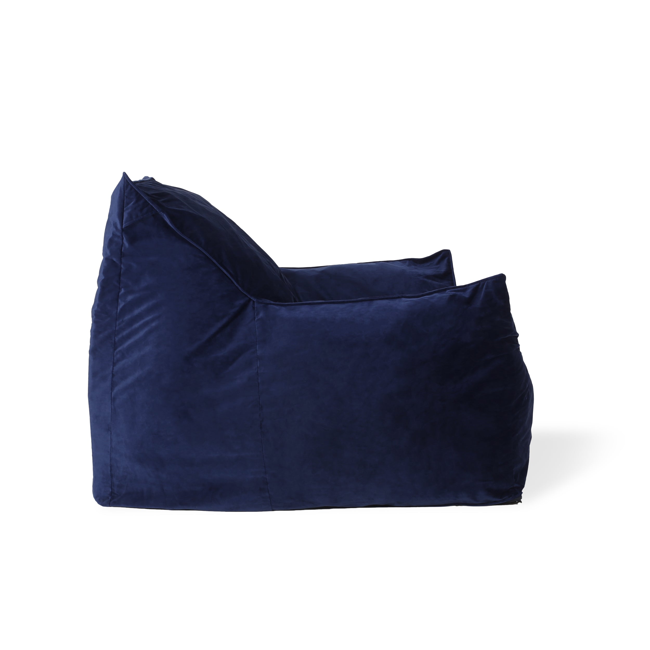 Plano 40" Contemporary Velvet Bean Bag Chair with Armrests
