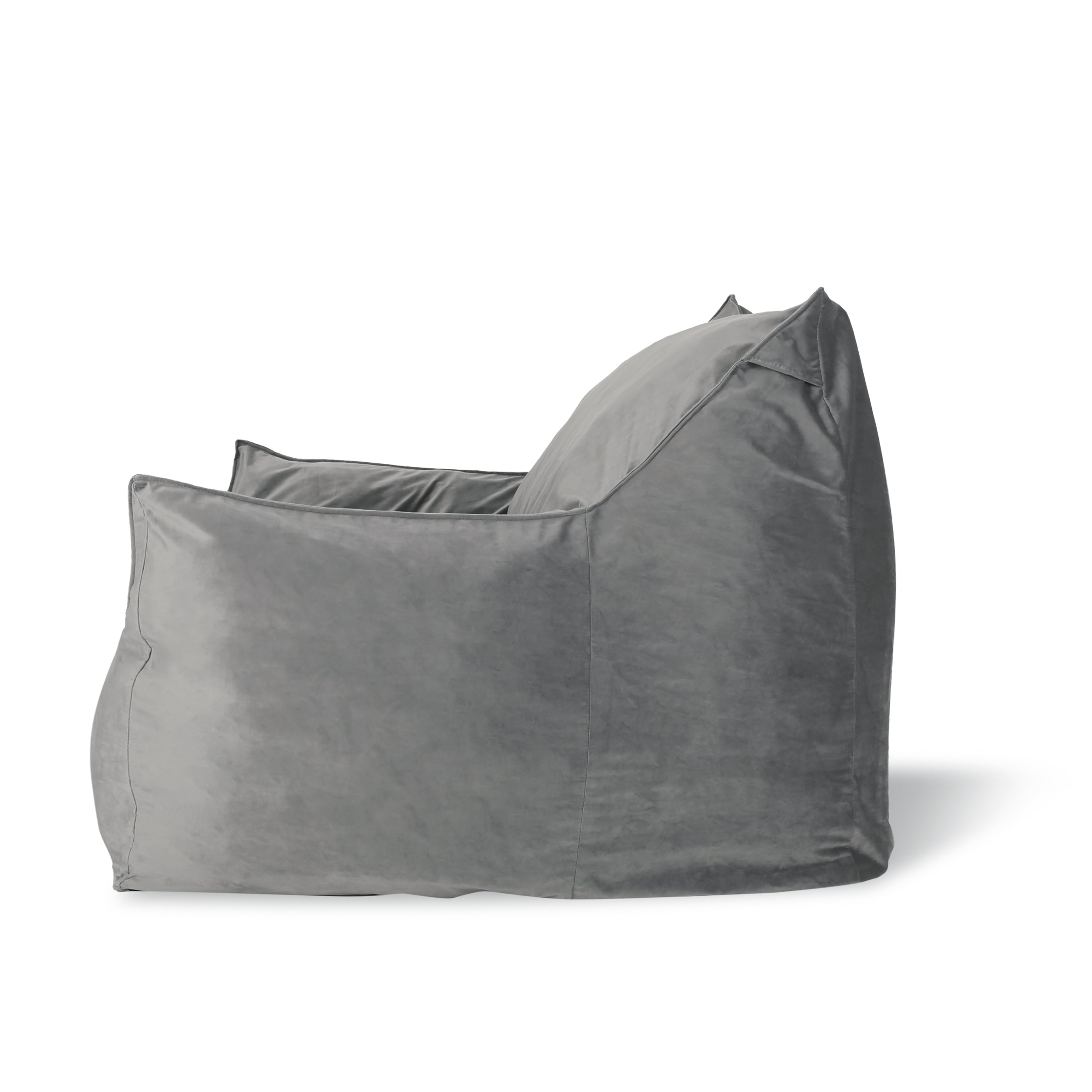 Plano 40" Contemporary Velvet Bean Bag Chair with Armrests
